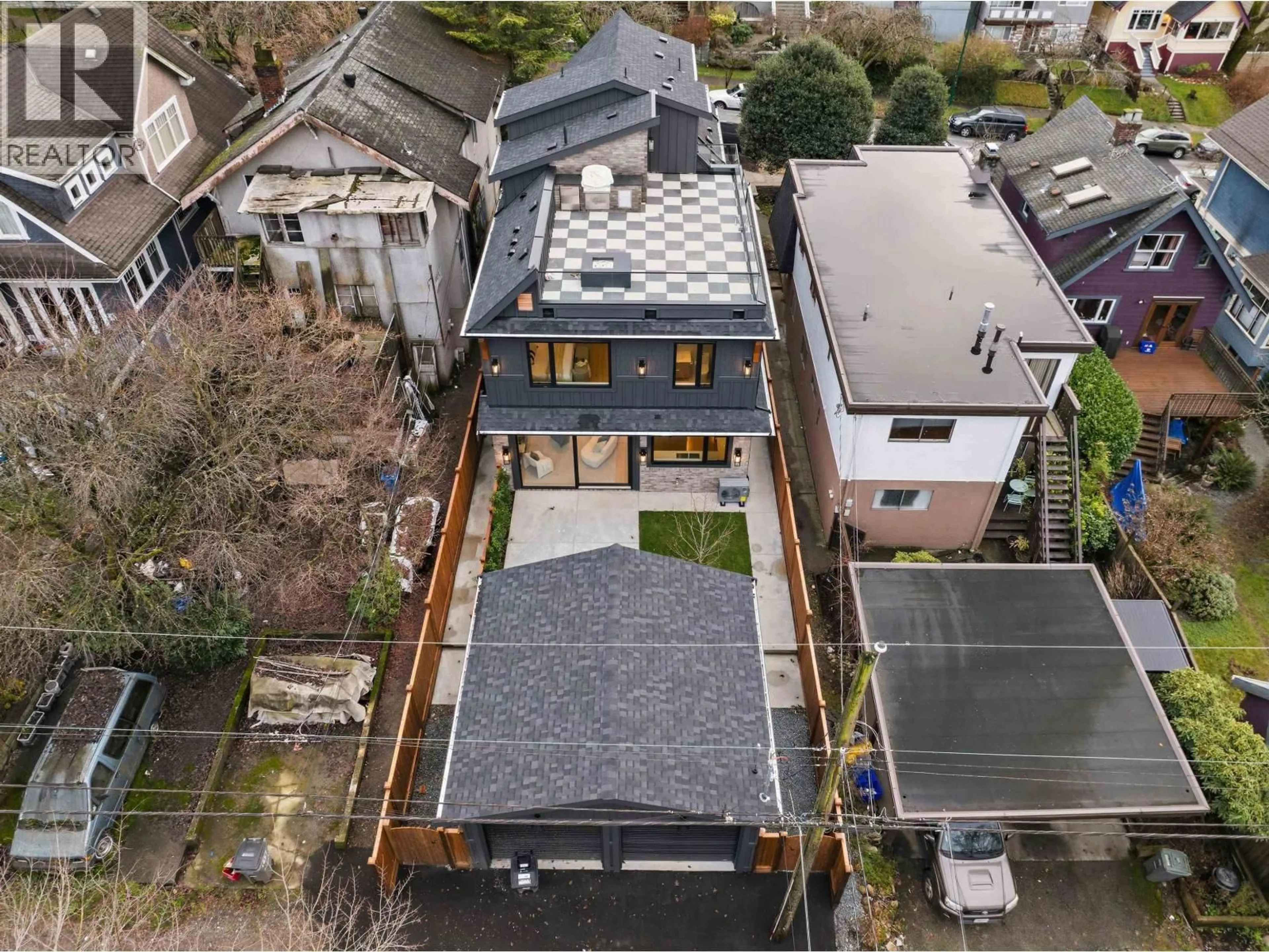 A pic from outside/outdoor area/front of a property/back of a property/a pic from drone, street for 2 - 1841 PARKER STREET, Vancouver British Columbia V5L2L1