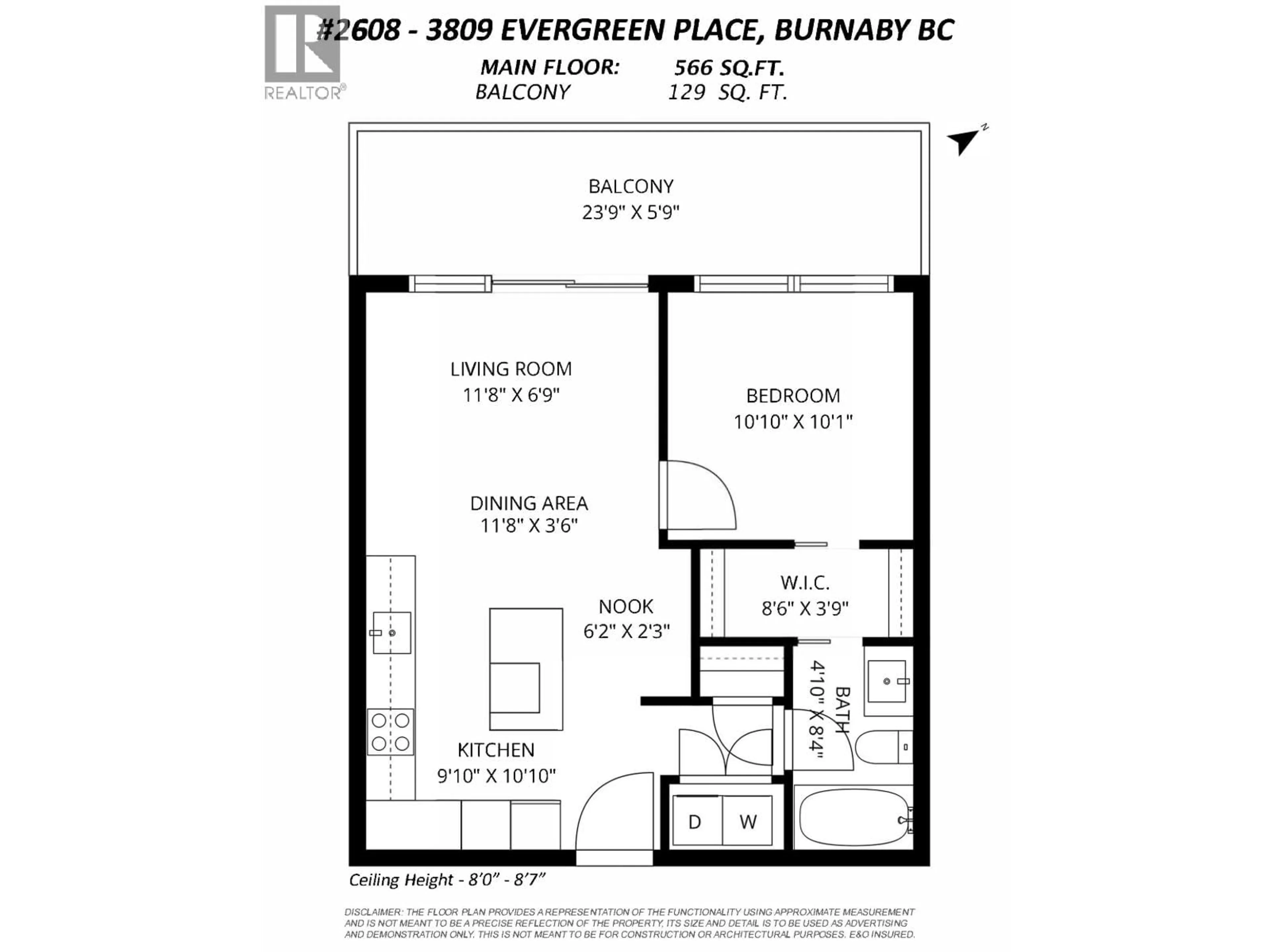 Floor plan for 2608 - 3809 EVERGREEN PLACE, Burnaby British Columbia V3J0M1