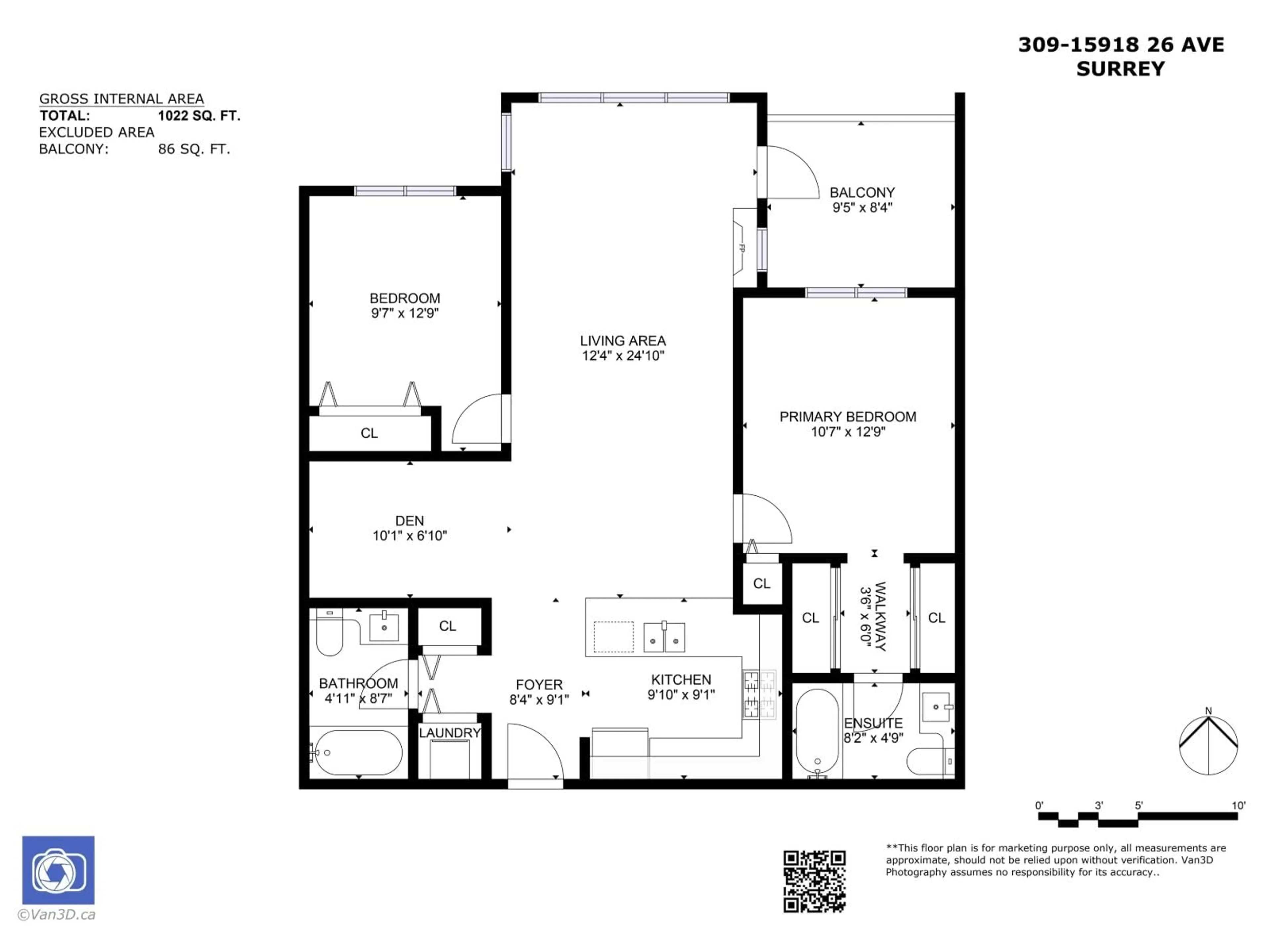 Floor plan for 309 - 15918 26 AVENUE, Surrey British Columbia V3Z5K3