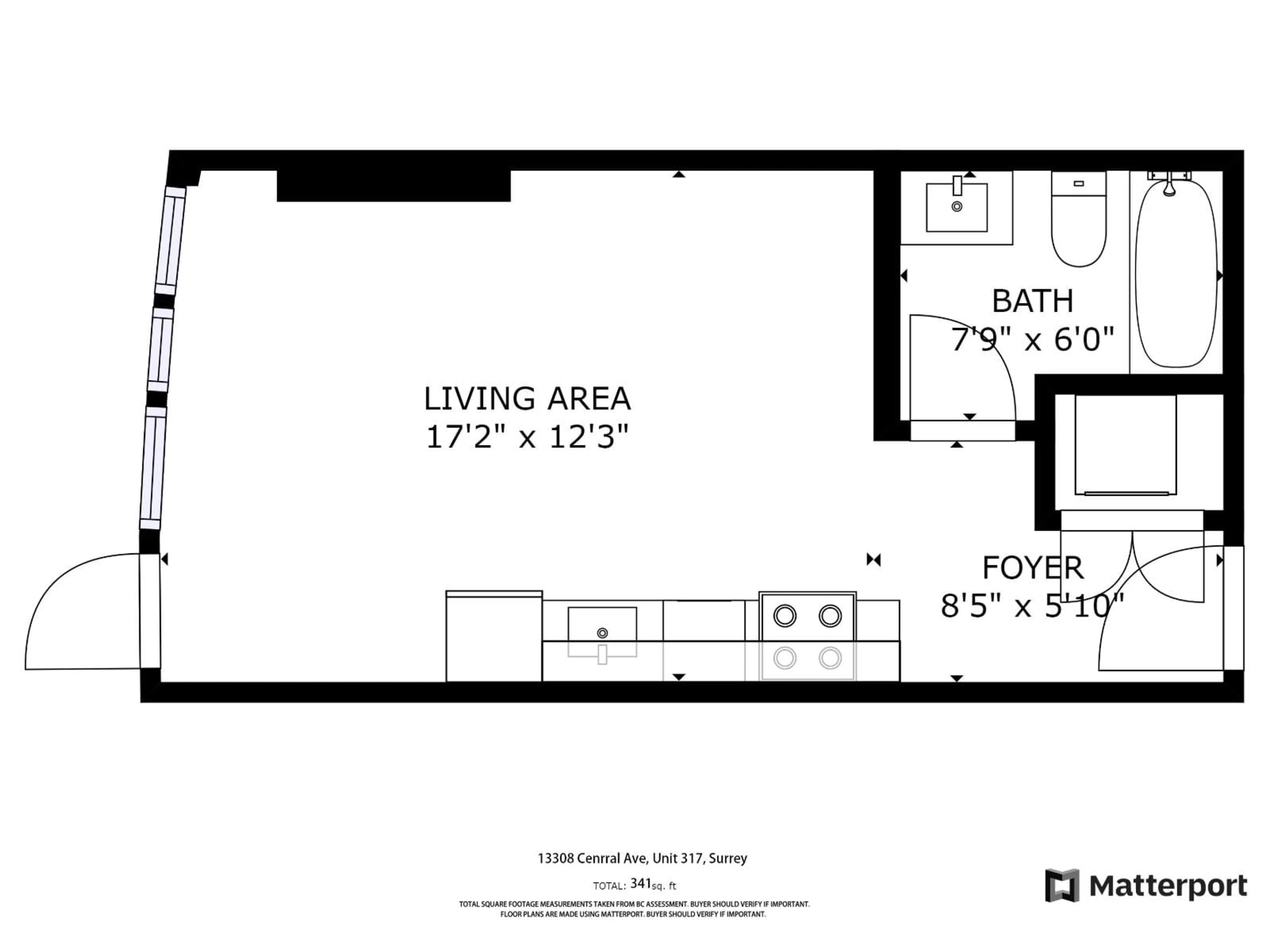 Floor plan for 317 - 13308 CENTRAL AVENUE, Surrey British Columbia V3T0M4