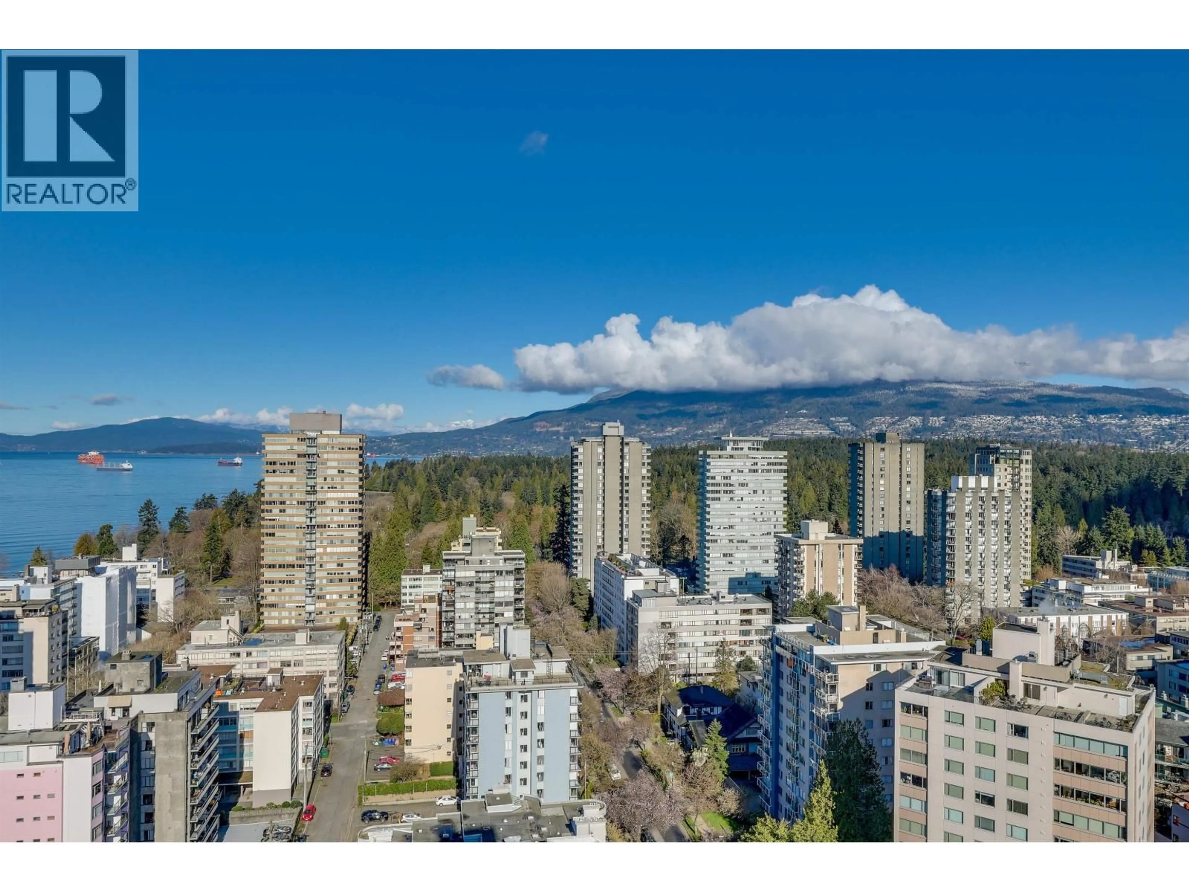 A pic from outside/outdoor area/front of a property/back of a property/a pic from drone, city buildings view from balcony for 2603 - 1850 COMOX STREET, Vancouver British Columbia V6G1R3
