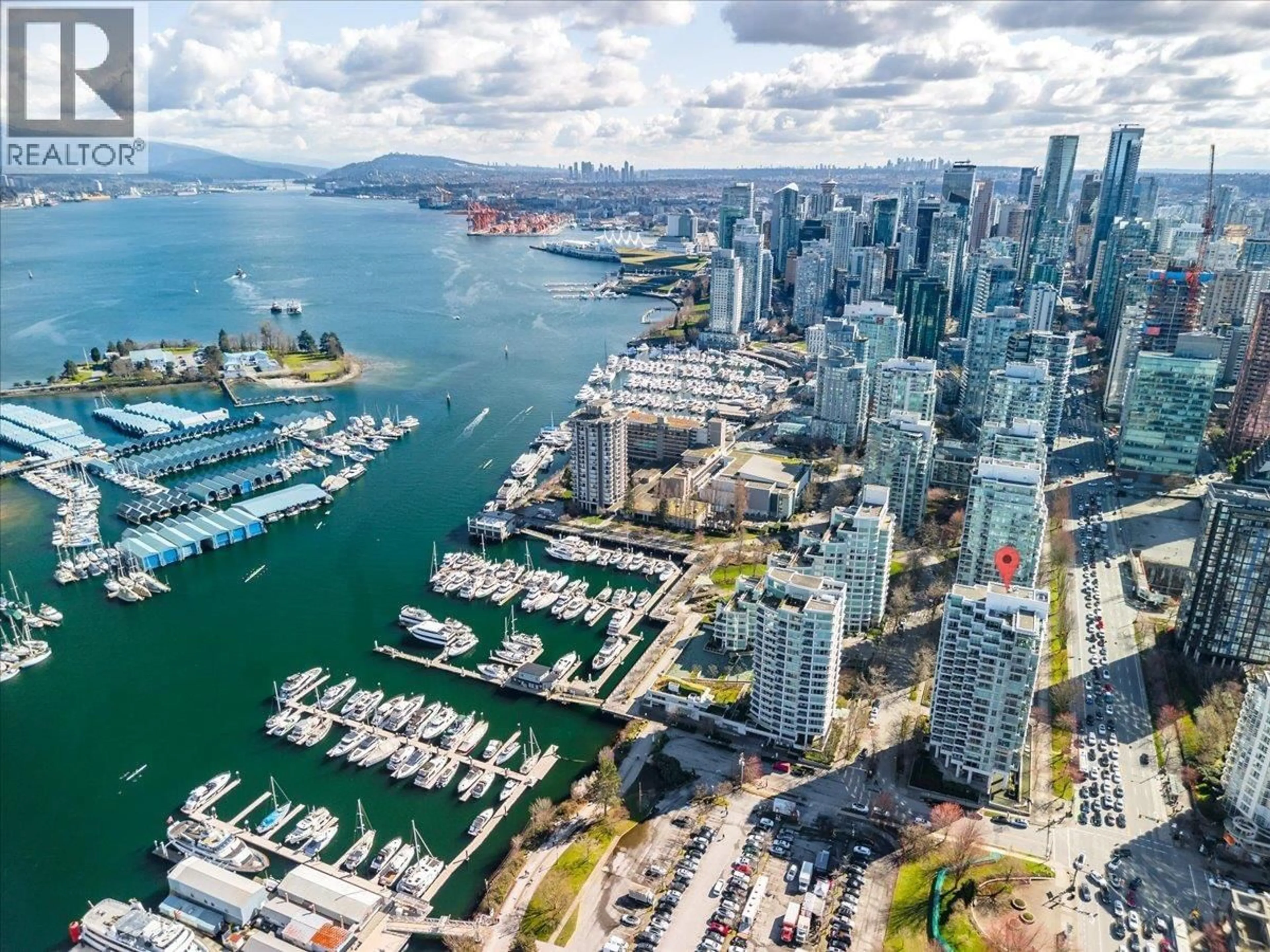 A pic from outside/outdoor area/front of a property/back of a property/a pic from drone, water/lake/river/ocean view for 202 - 1790 BAYSHORE DRIVE, Vancouver British Columbia V6G3G5