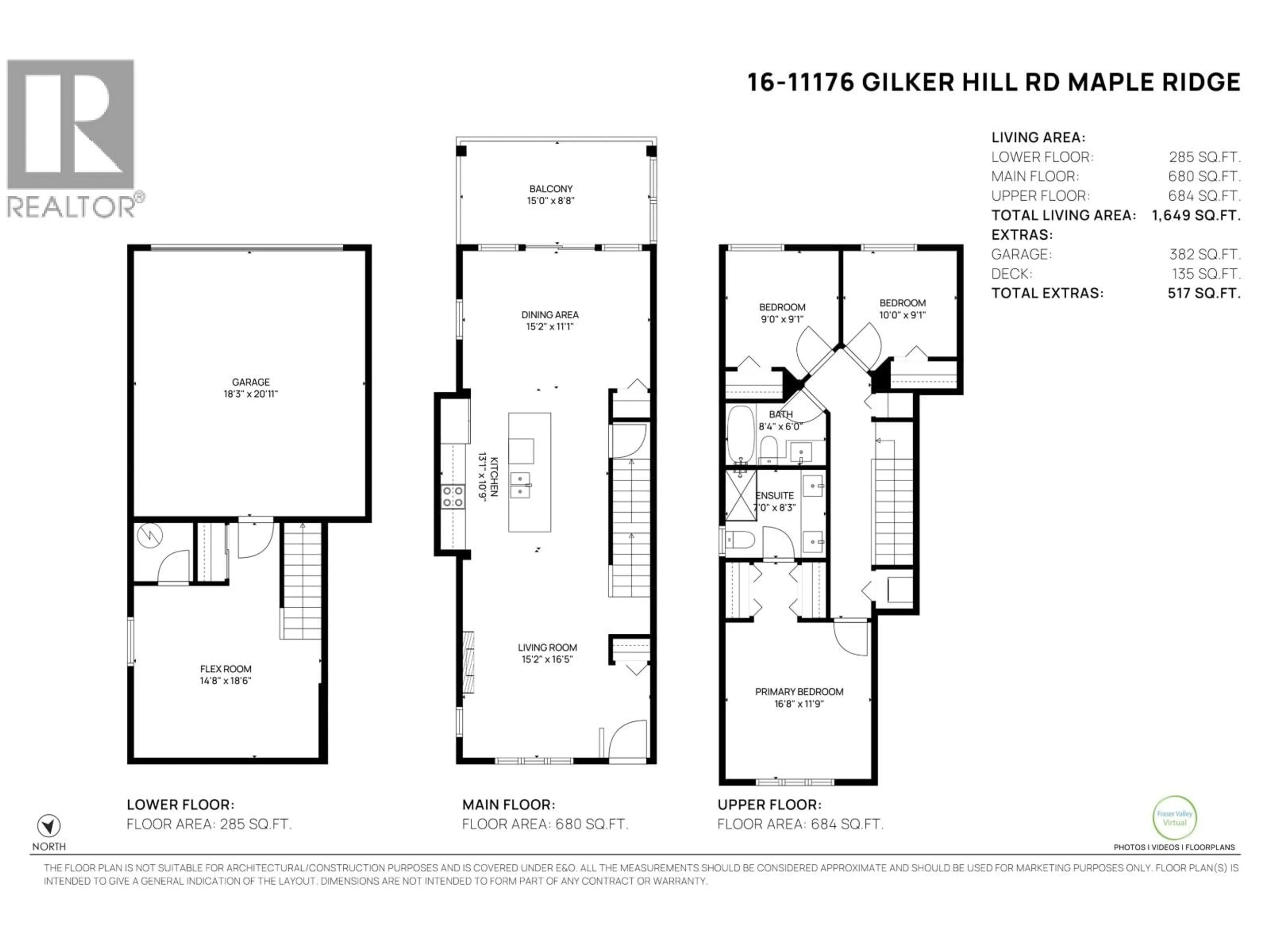 Floor plan for 16 - 11176 GILKER HILL ROAD, Maple Ridge British Columbia V2W0G5