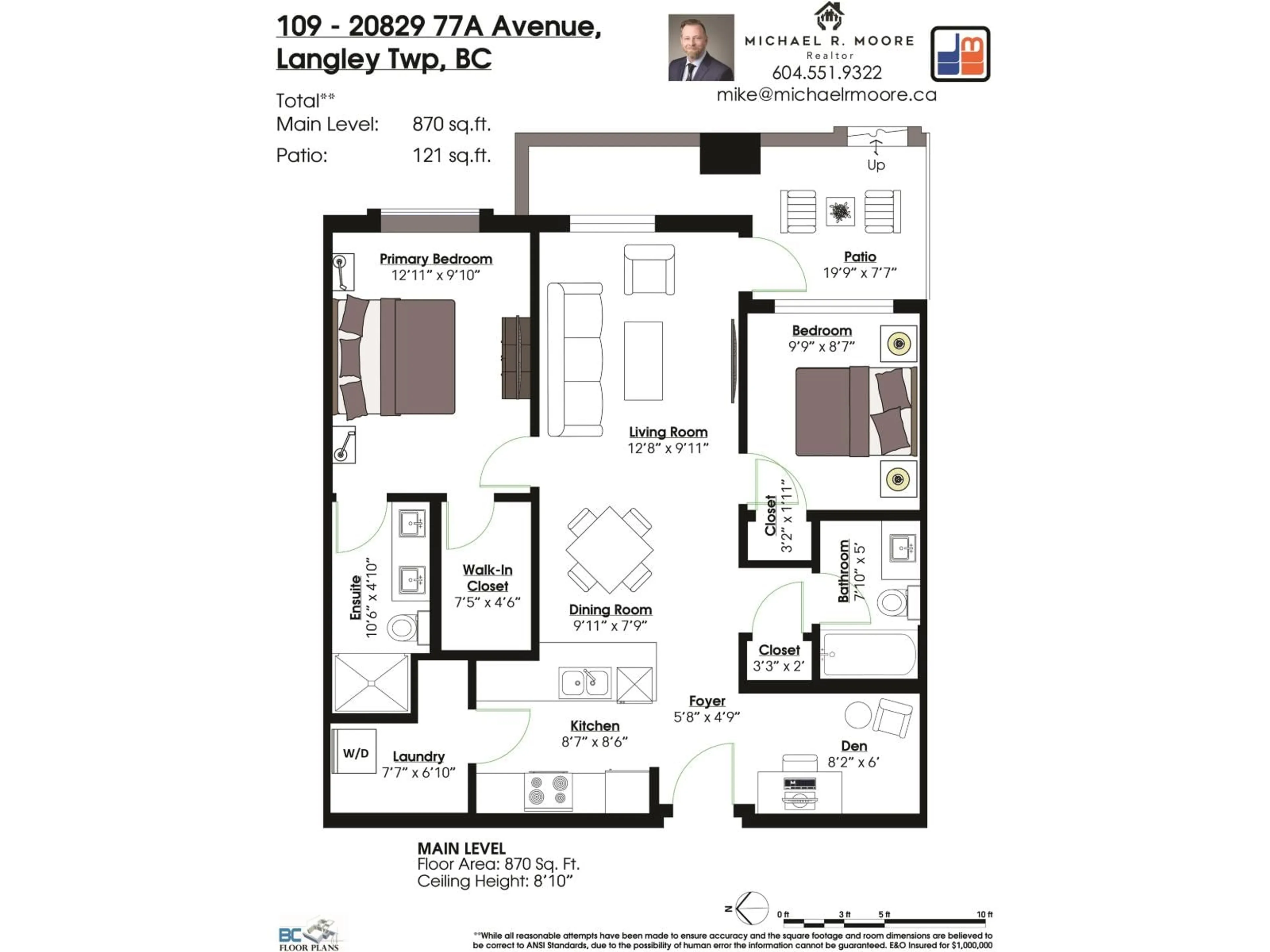 Floor plan for 109 - 20829 77A AVENUE, Langley British Columbia V2Y0Y5