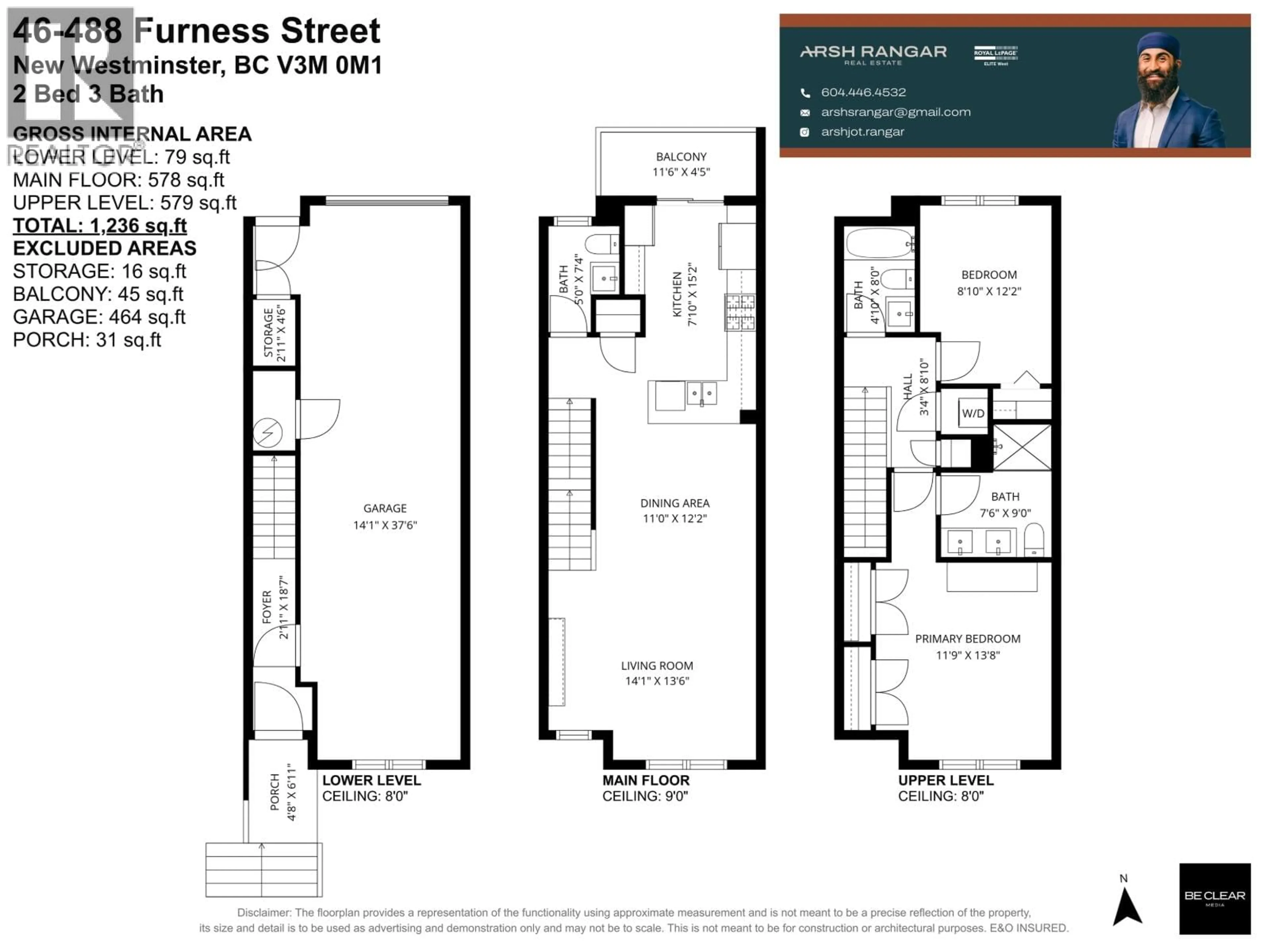 Floor plan for 46 - 488 FURNESS STREET, New Westminster British Columbia V3M0M1