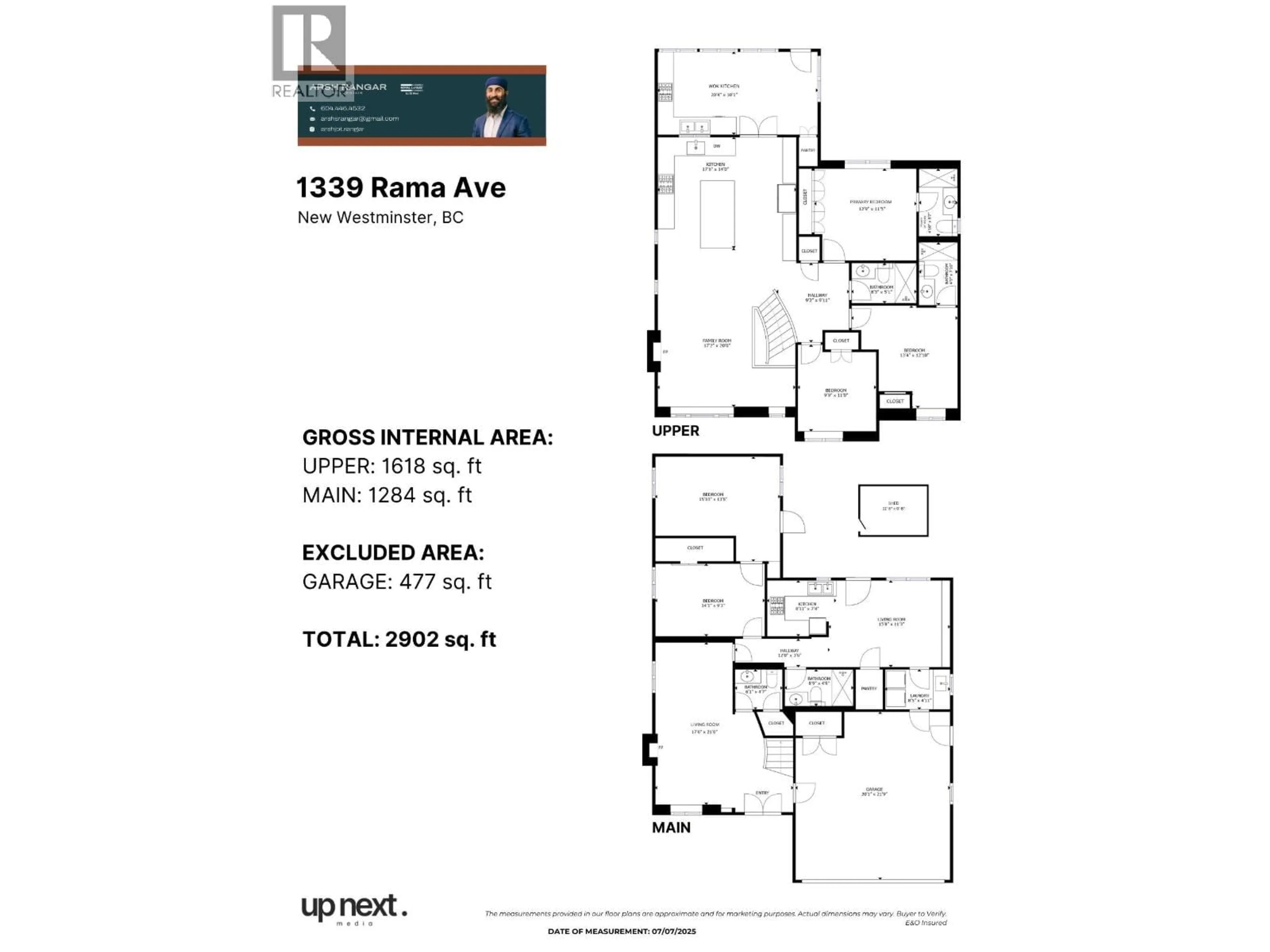 Floor plan for 1339 RAMA AVENUE, New Westminster British Columbia V3M6T6