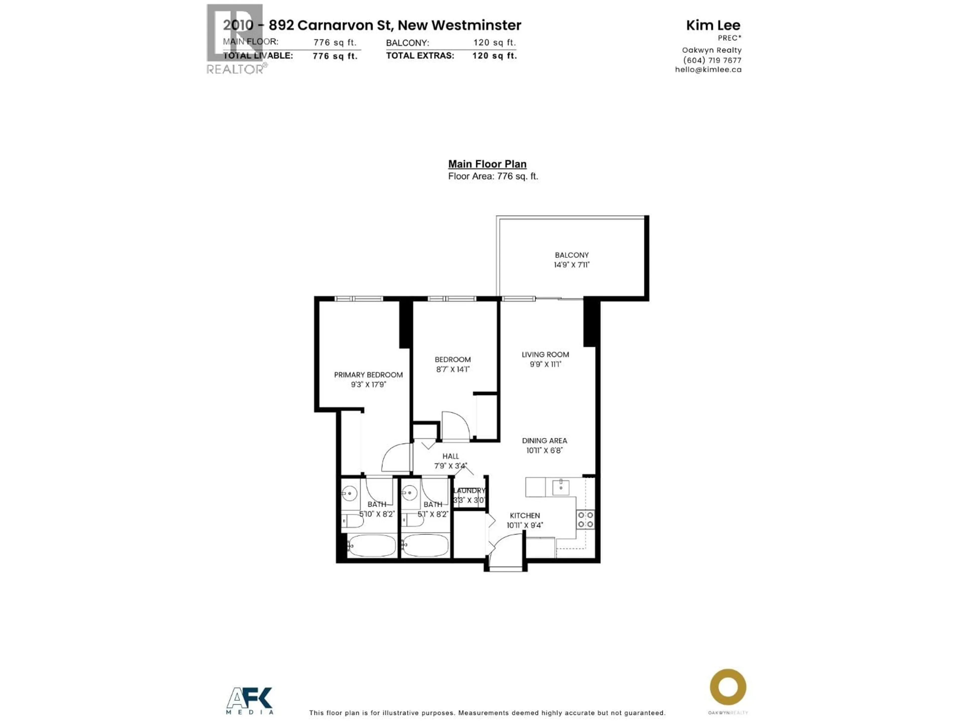 Floor plan for 2010 - 892 CARNARVON STREET, New Westminster British Columbia V3M0C5