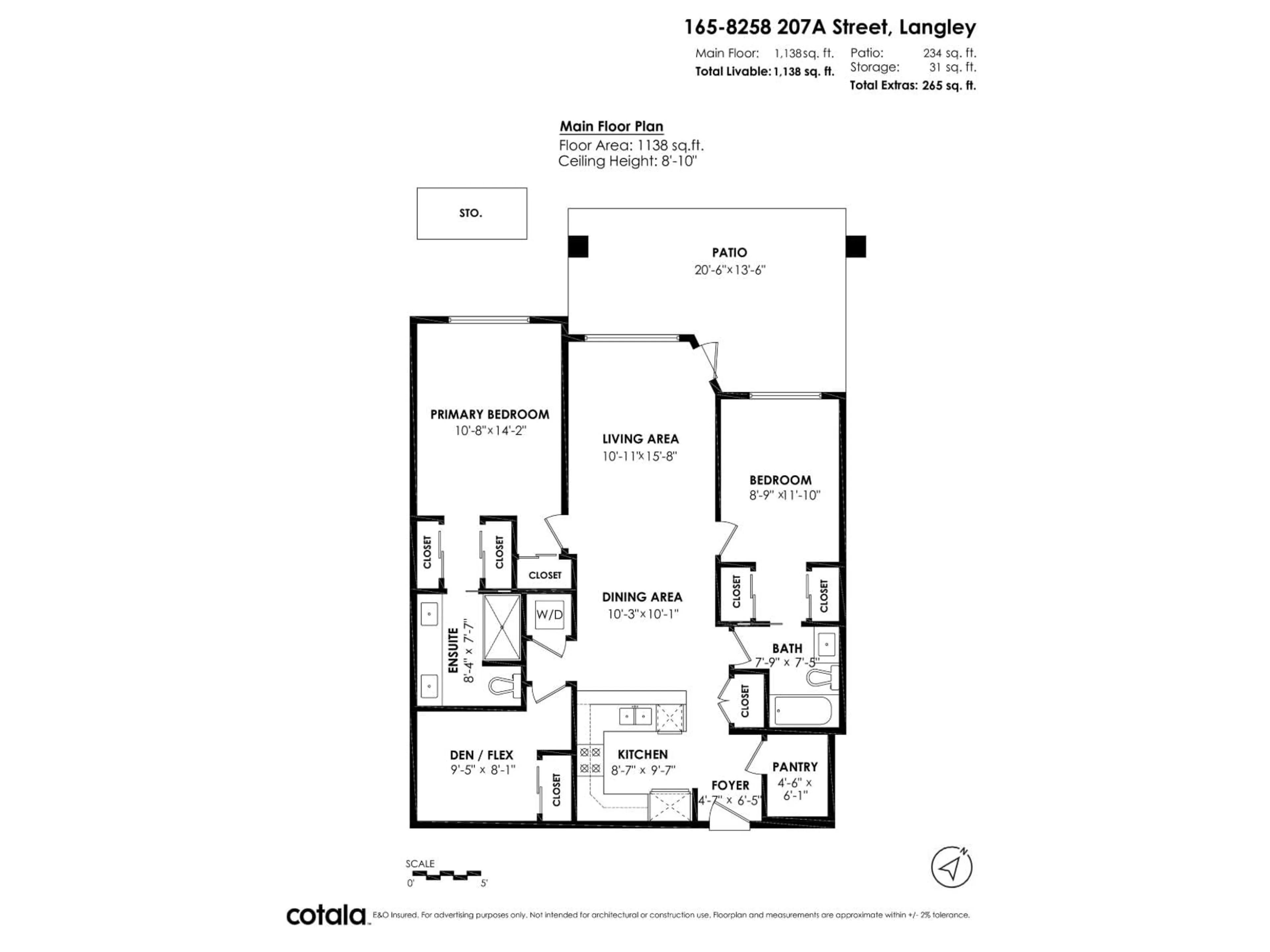Floor plan for 165 - 8258 207A STREET, Langley British Columbia V2Y0N4