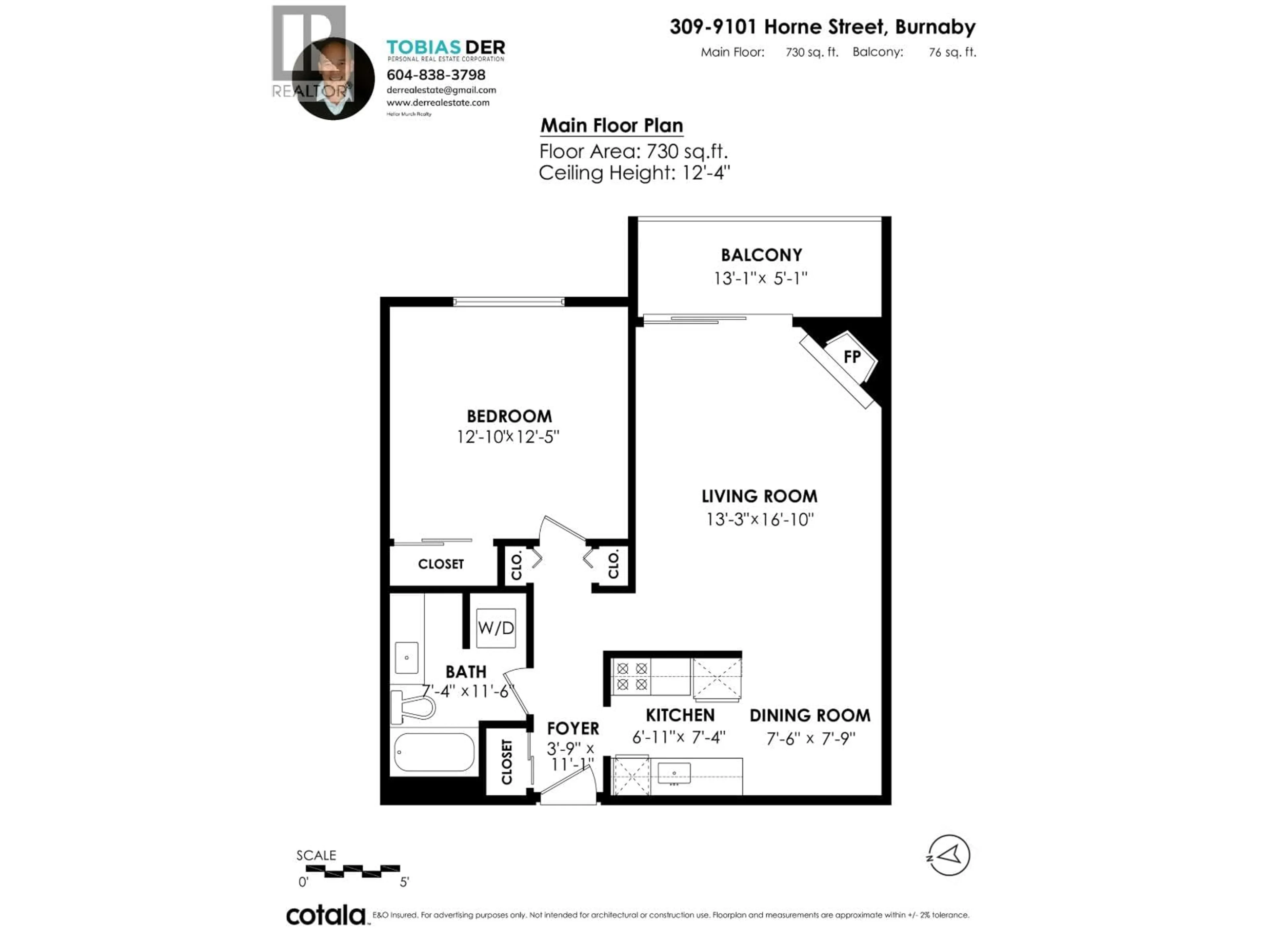 Floor plan for 309 - 9101 HORNE STREET, Burnaby British Columbia V3N4M3