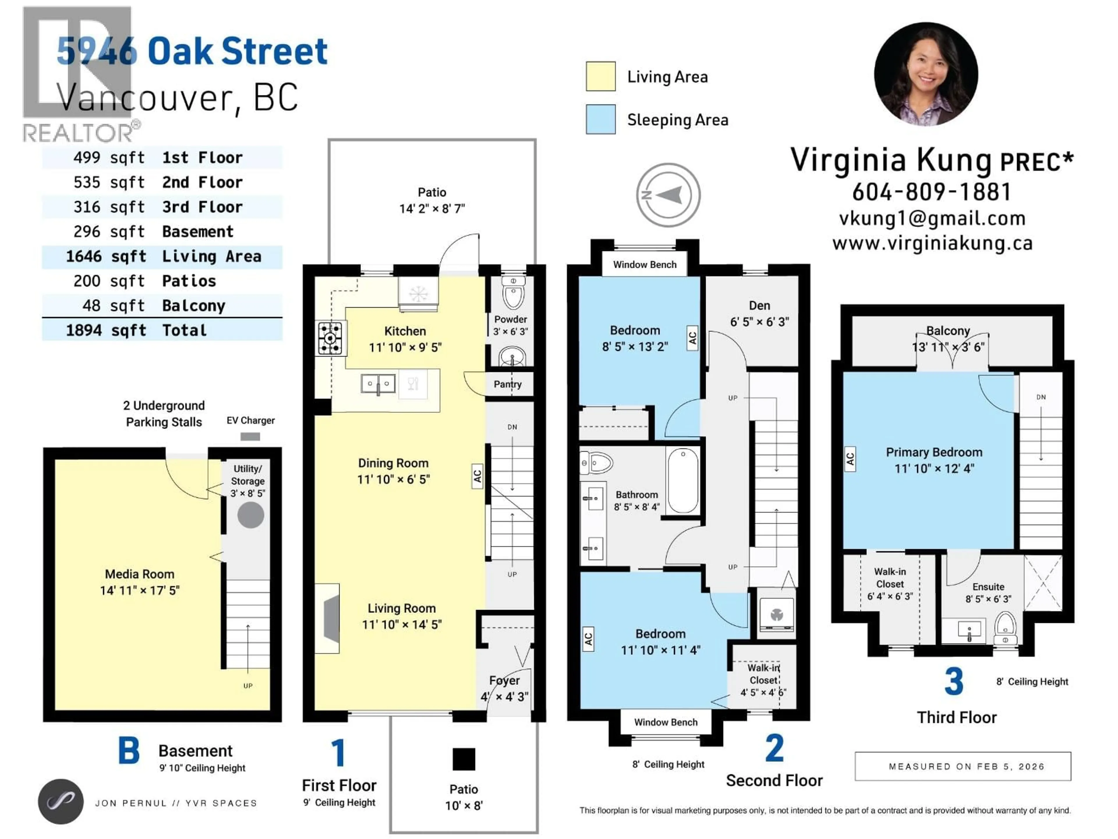 Floor plan for 5946 OAK STREET, Vancouver British Columbia V6M2W2