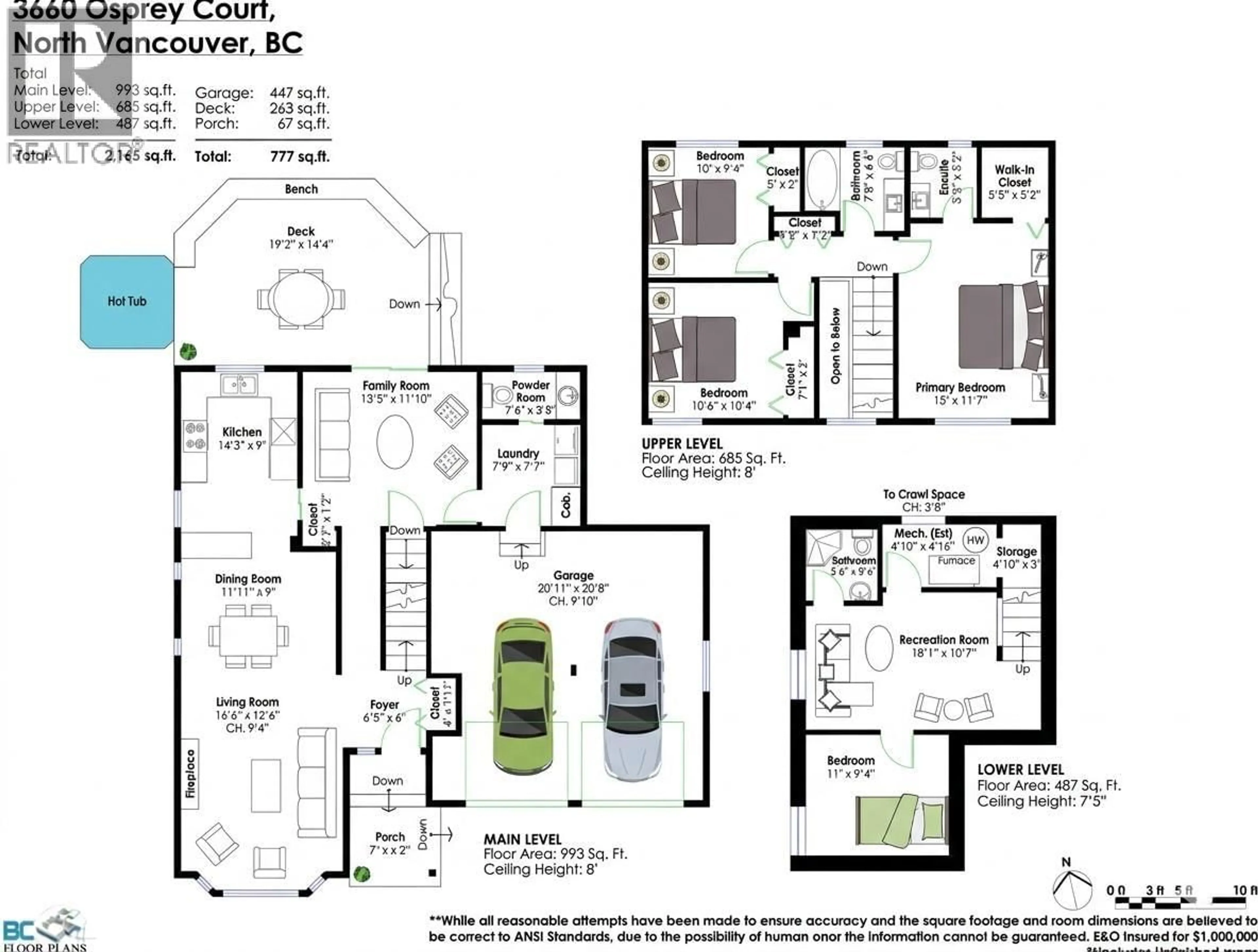 Floor plan for 3660 OSPREY COURT, North Vancouver British Columbia V7H2V4