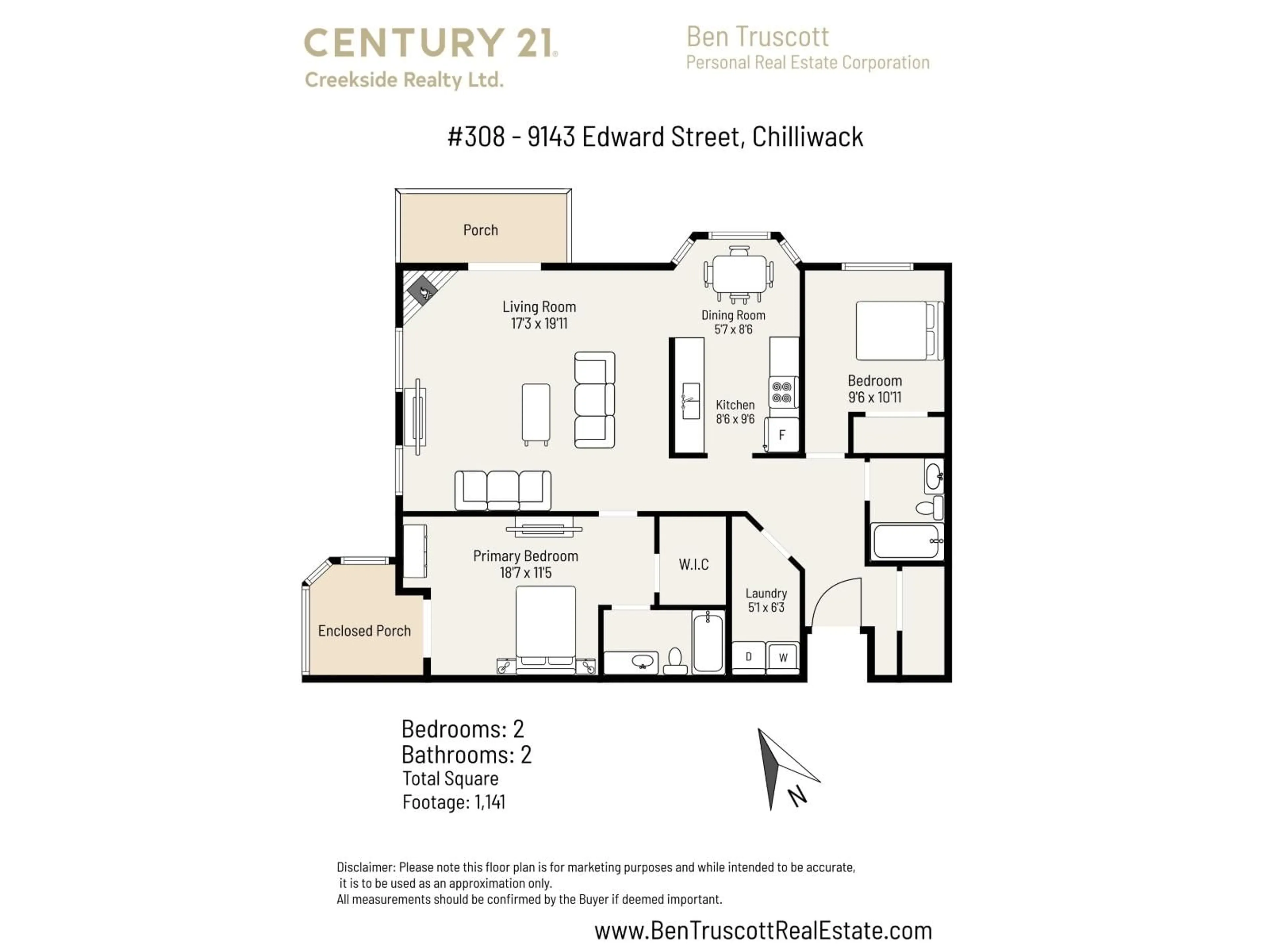 Floor plan for 308 - 9143 EDWARD STREET, Chilliwack British Columbia V2P4C5
