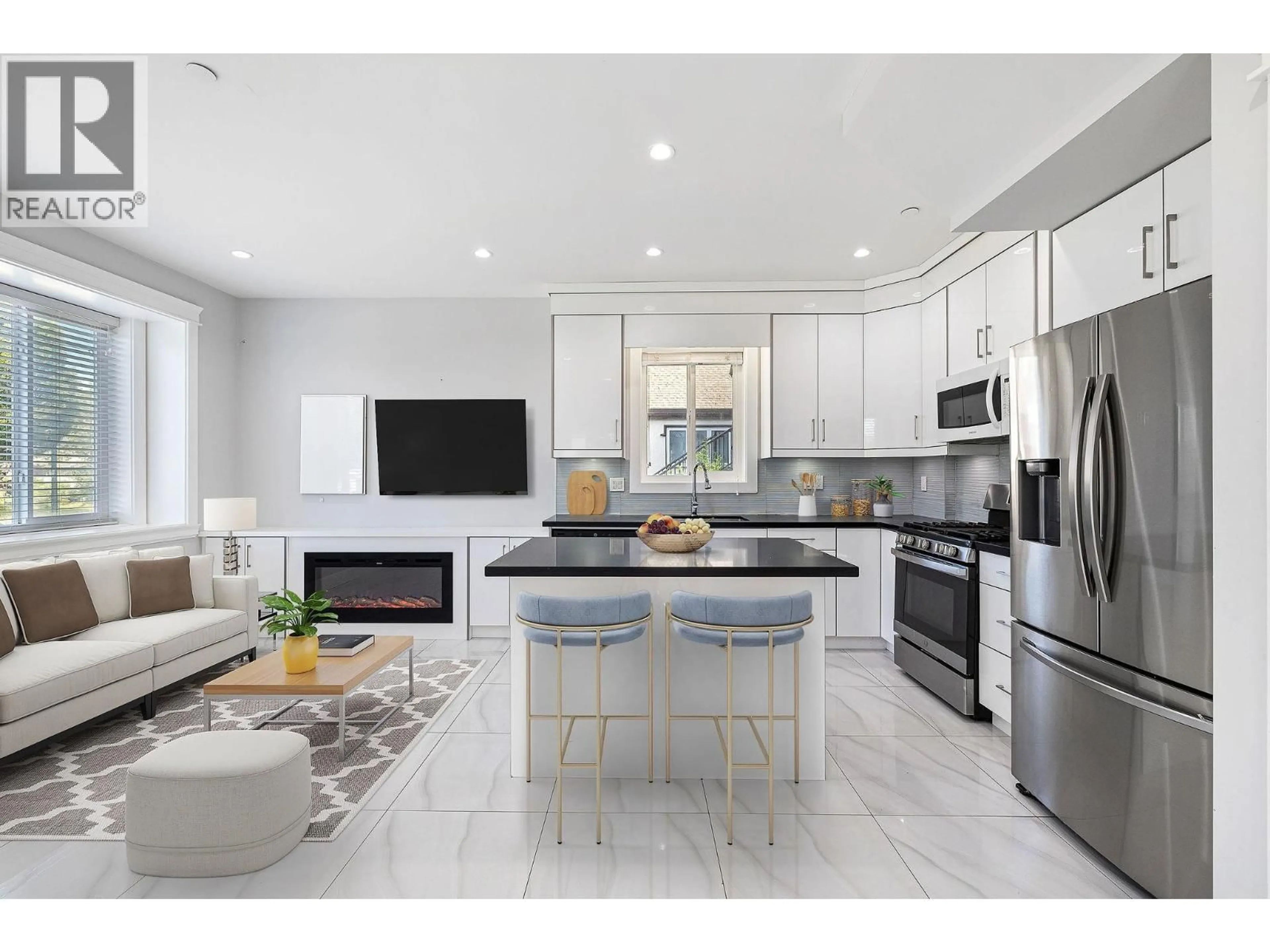 Open concept kitchen, ceramic/tile floor for 1 - 2430 41 STREET, Vancouver British Columbia V5R2W4