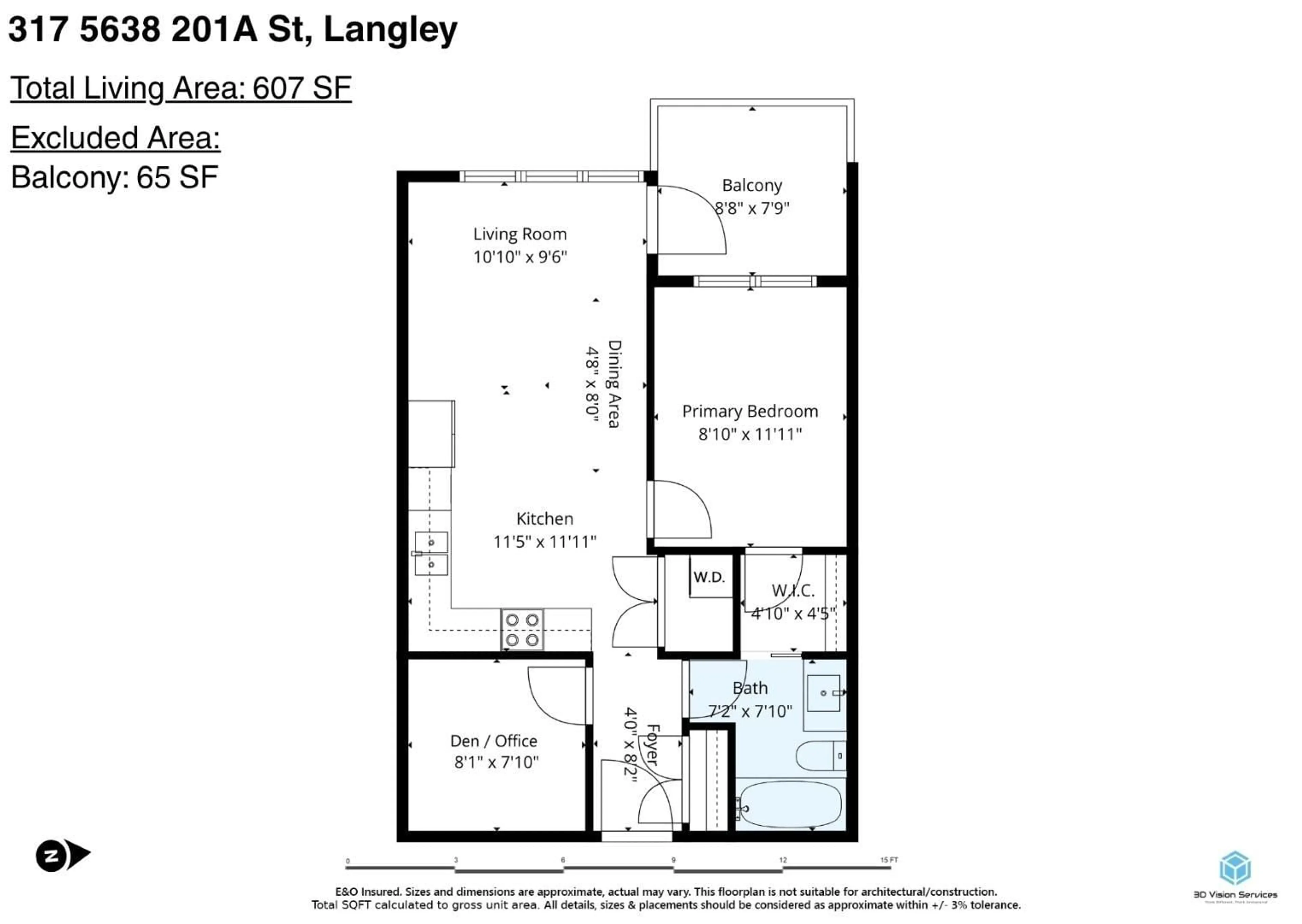 Floor plan for 317 - 5638 201A STREET, Langley British Columbia V3A0L8