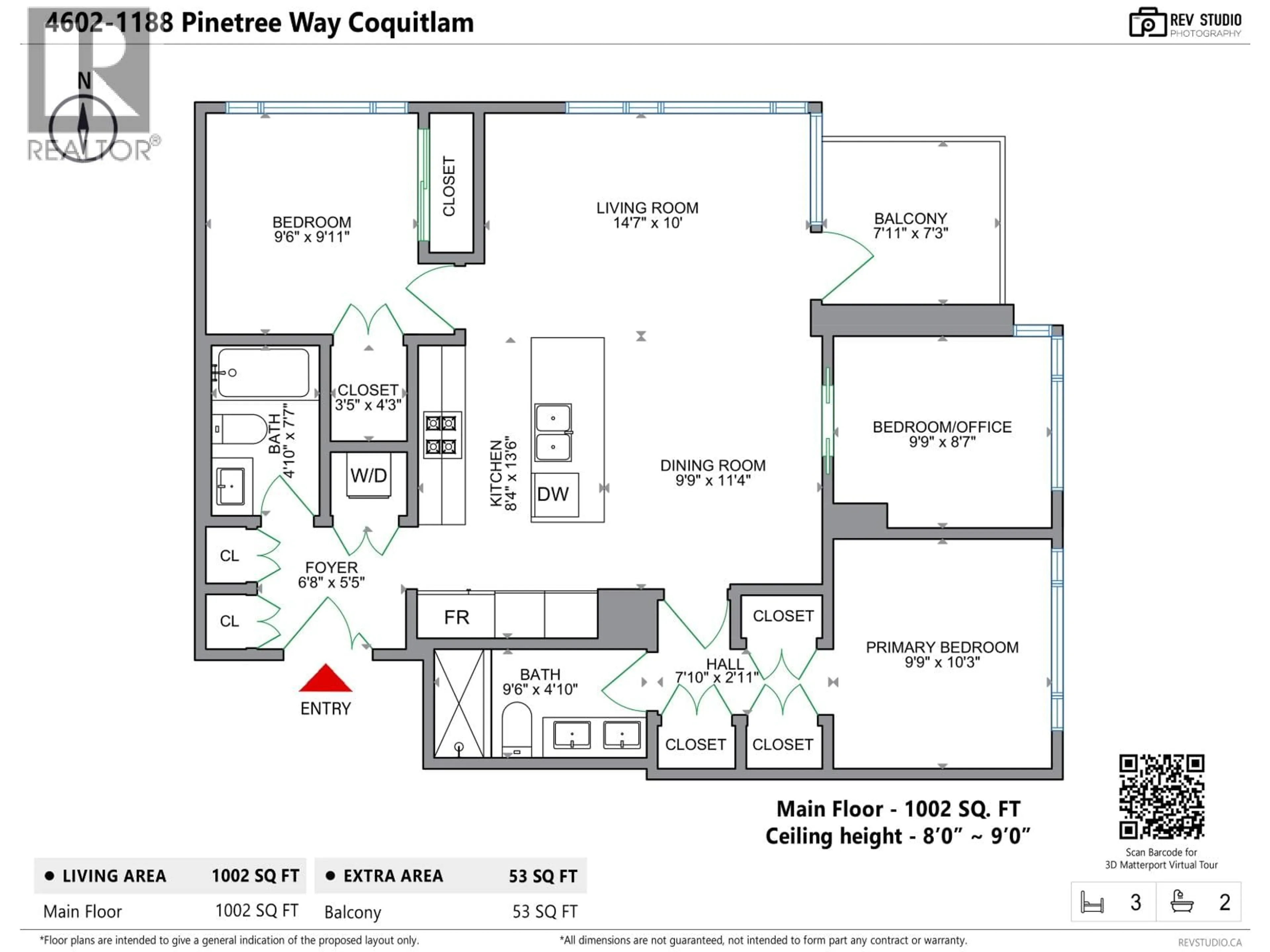 Floor plan for 4602 - 1188 PINETREE WAY, Coquitlam British Columbia V3B0K9