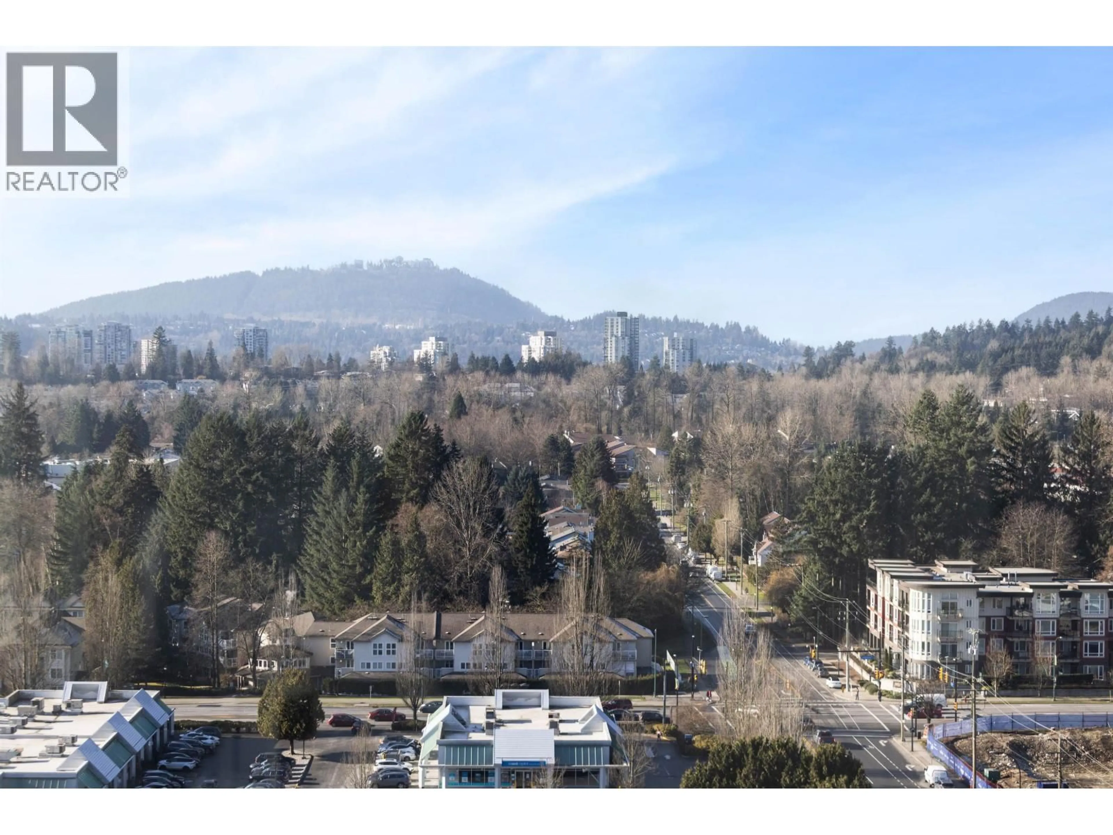 A pic from outside/outdoor area/front of a property/back of a property/a pic from drone, mountain view for 1901 - 2968 GLEN DRIVE, Coquitlam British Columbia V3B0C4