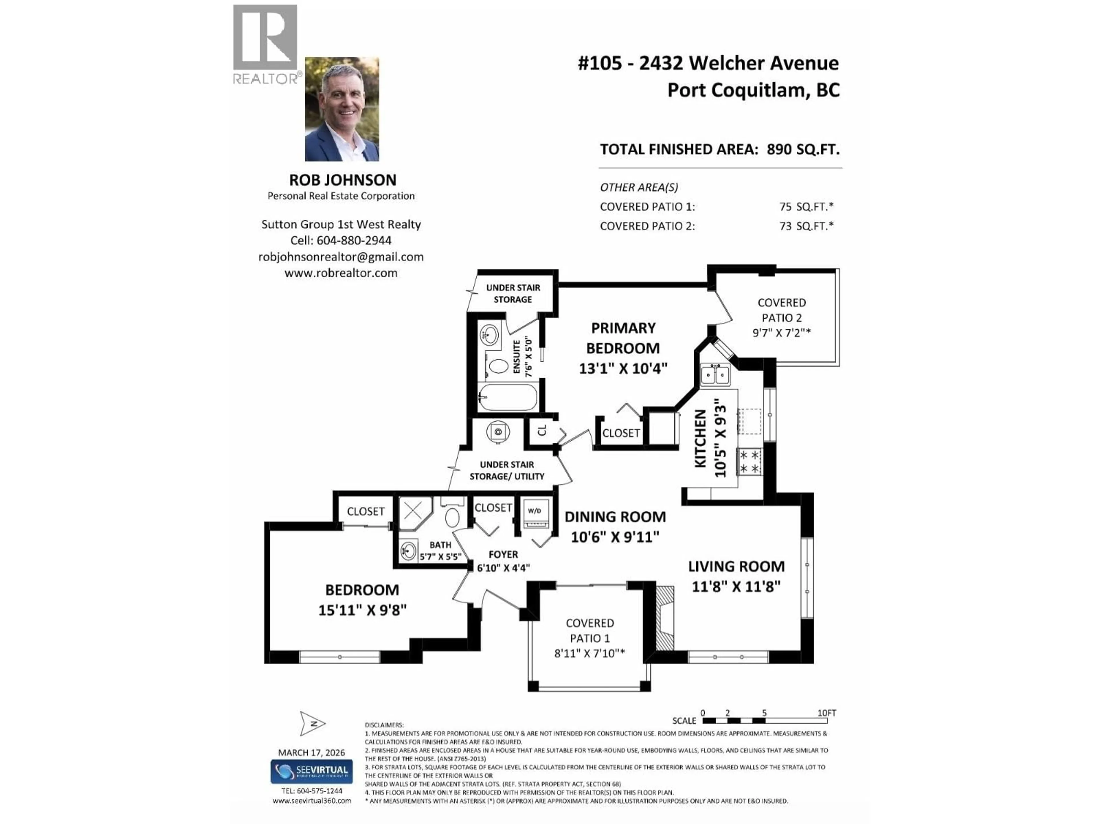 Floor plan for 105 - 2432 WELCHER AVENUE, Port Coquitlam British Columbia V3C1X7