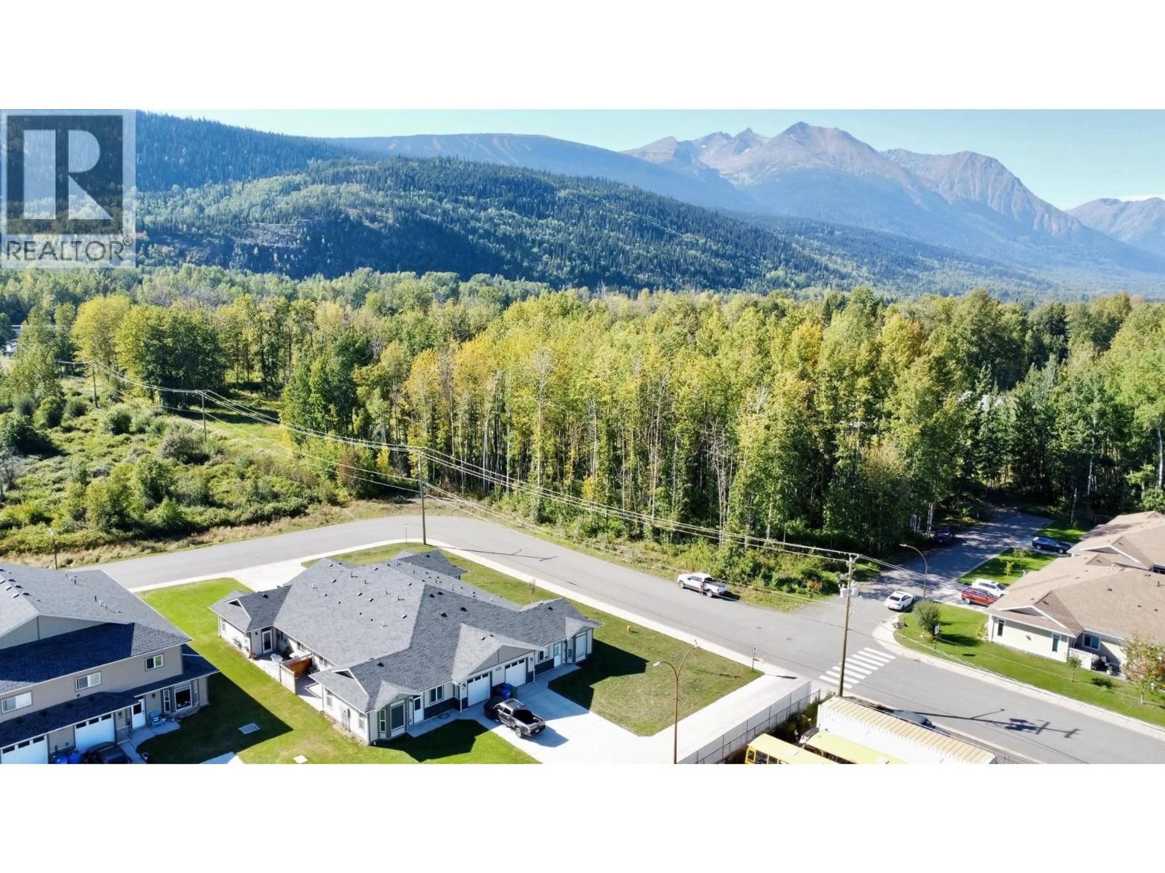 A pic from outside/outdoor area/front of a property/back of a property/a pic from drone, mountain view for 101 - 1192 VANCOUVER STREET, Smithers British Columbia V0J2N0