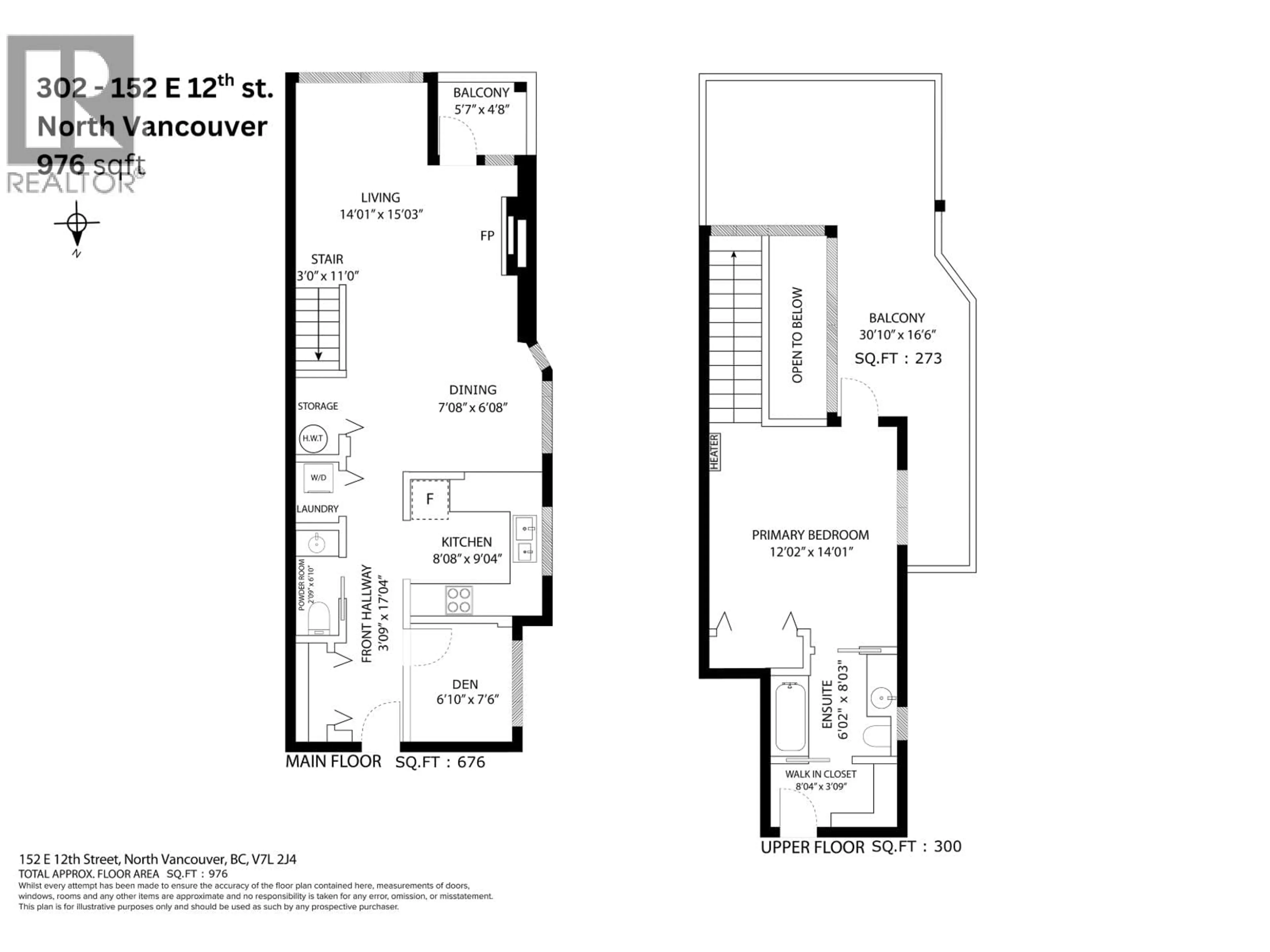 Floor plan for 302 - 152 12TH STREET, North Vancouver British Columbia V7L2J4