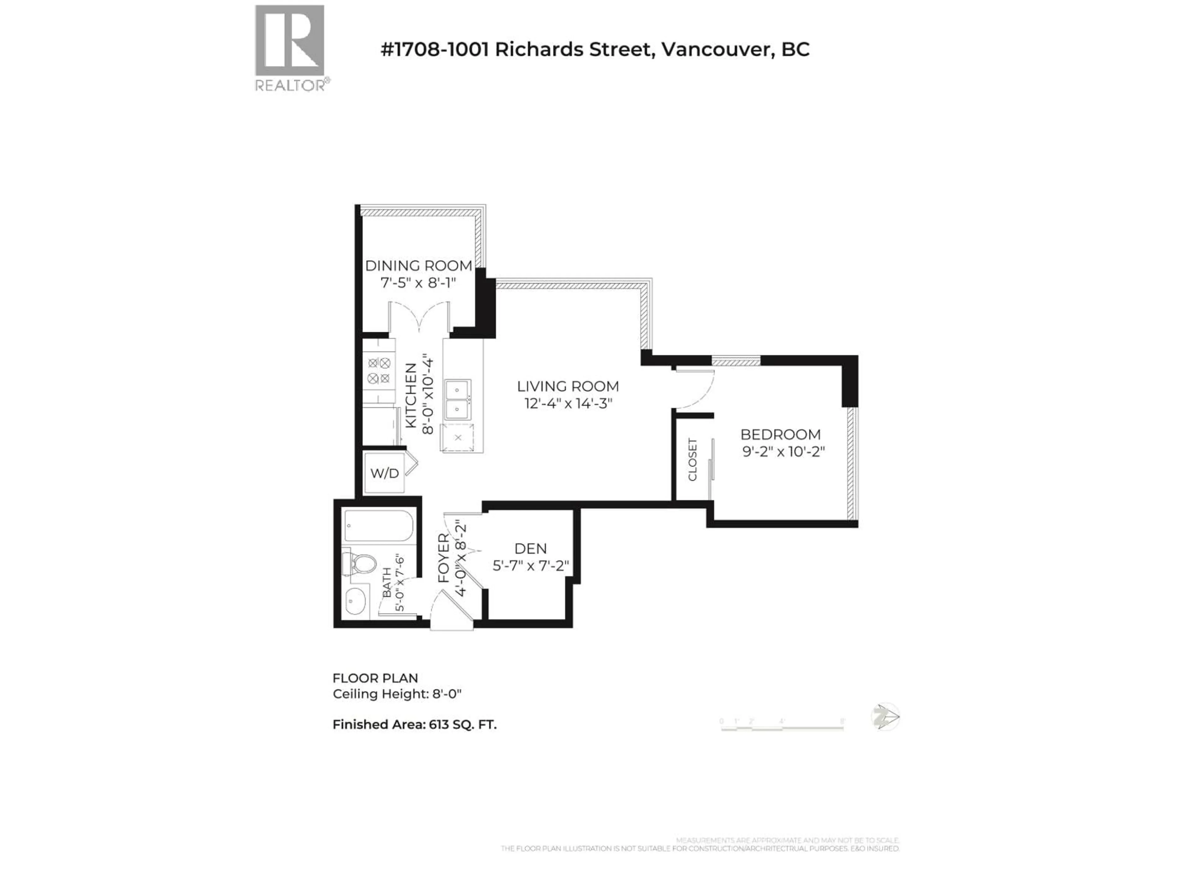 Floor plan for 1708 - 1001 RICHARDS STREET, Vancouver British Columbia V6B1J6