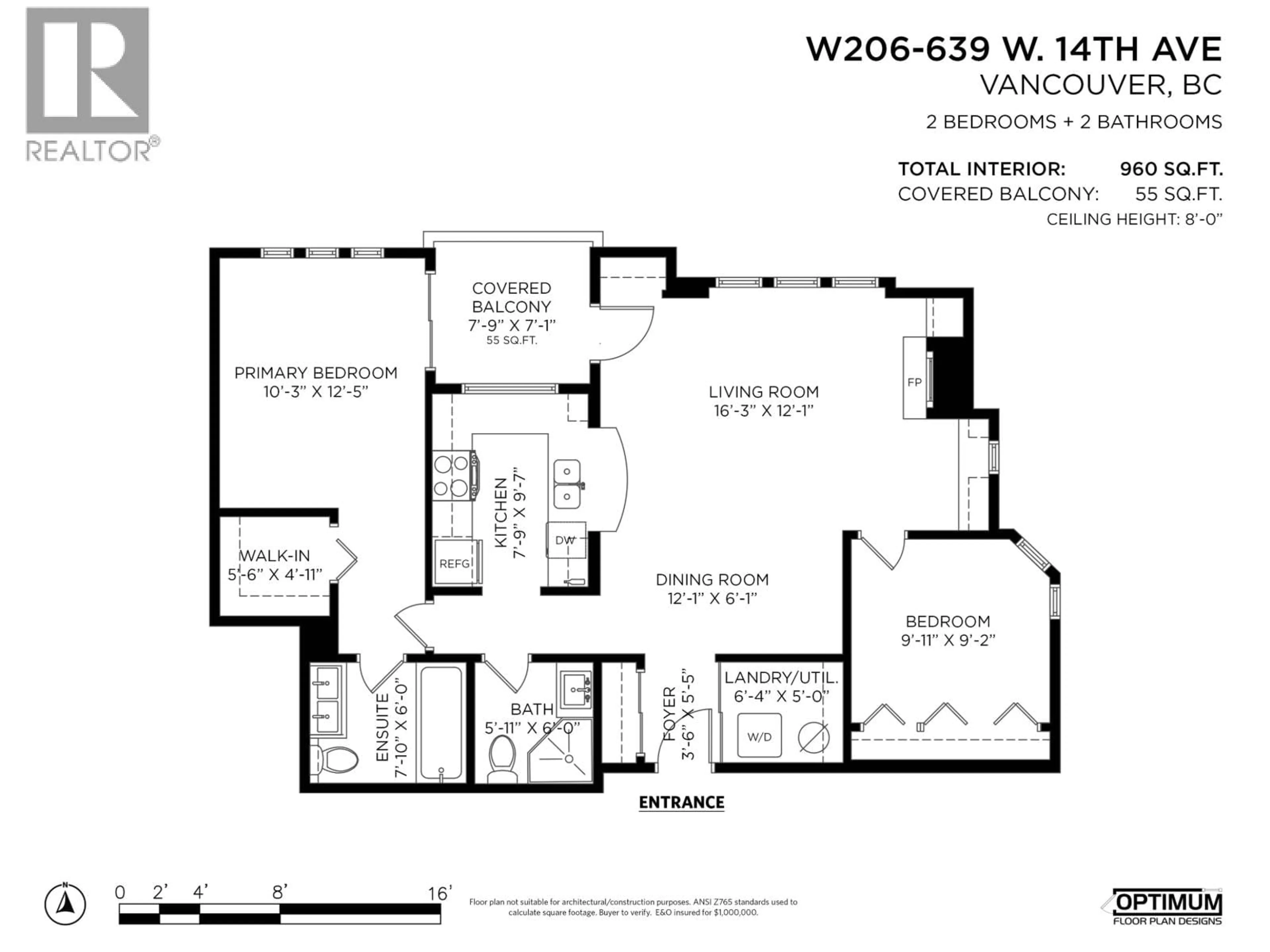 Floor plan for W206 - 639 14TH AVENUE, Vancouver British Columbia V5Z1P7