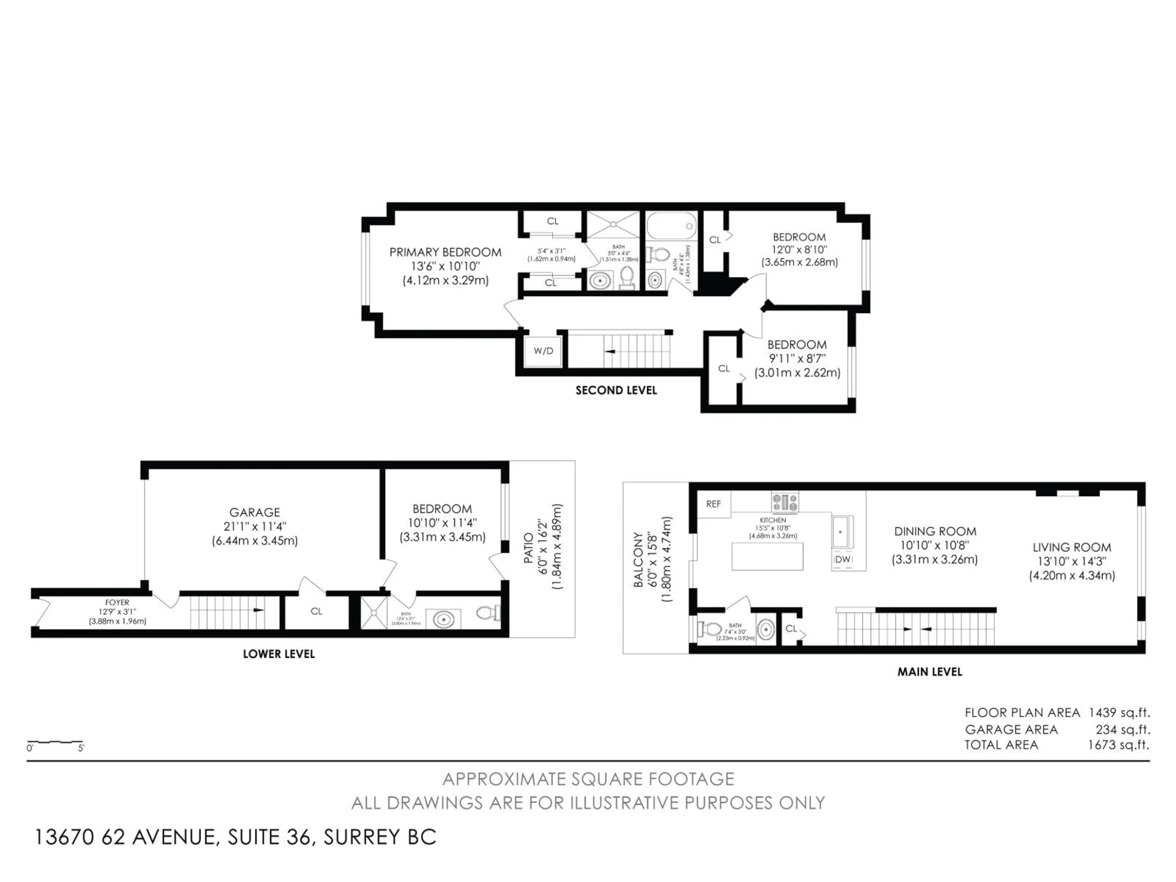Floor plan for 36 - 13670 62 AVENUE, Surrey British Columbia V3X0H8
