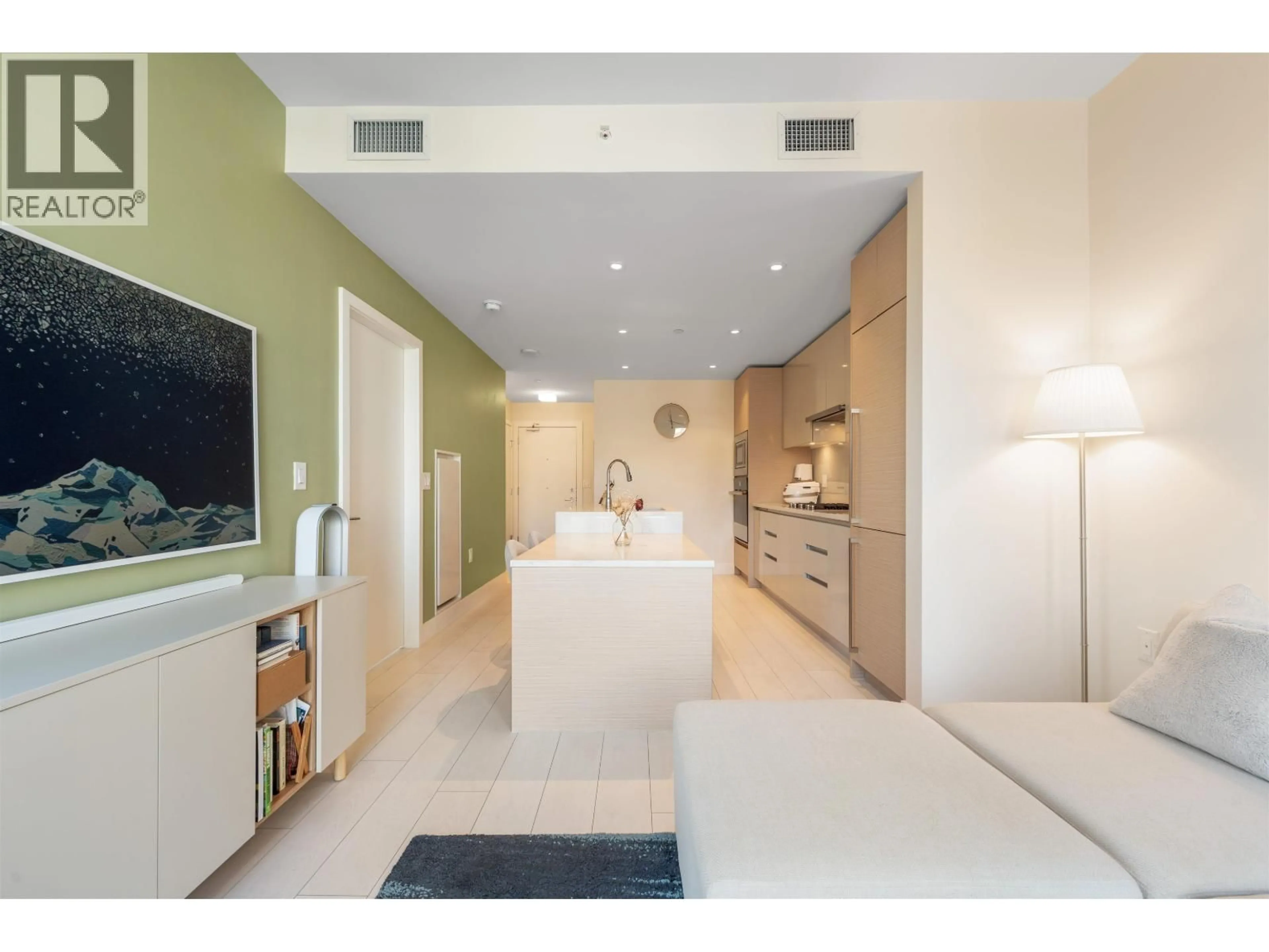 Contemporary kitchen, ceramic/tile floor for 411 - 3538 SAWMILL CRESCENT, Vancouver British Columbia V5S0J8