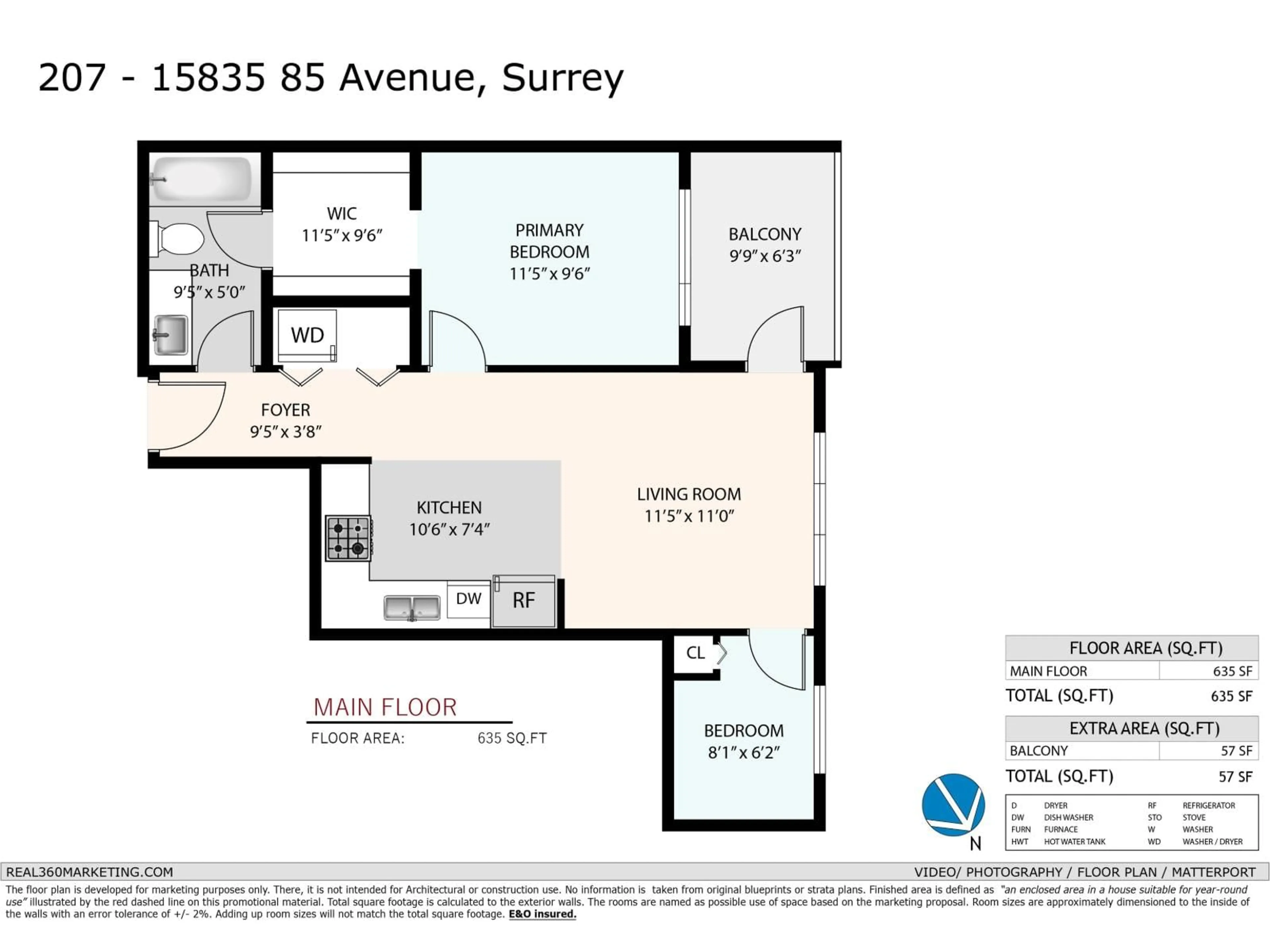 Floor plan for 207 - 15835 85 AVENUE, Surrey British Columbia V4N6W6