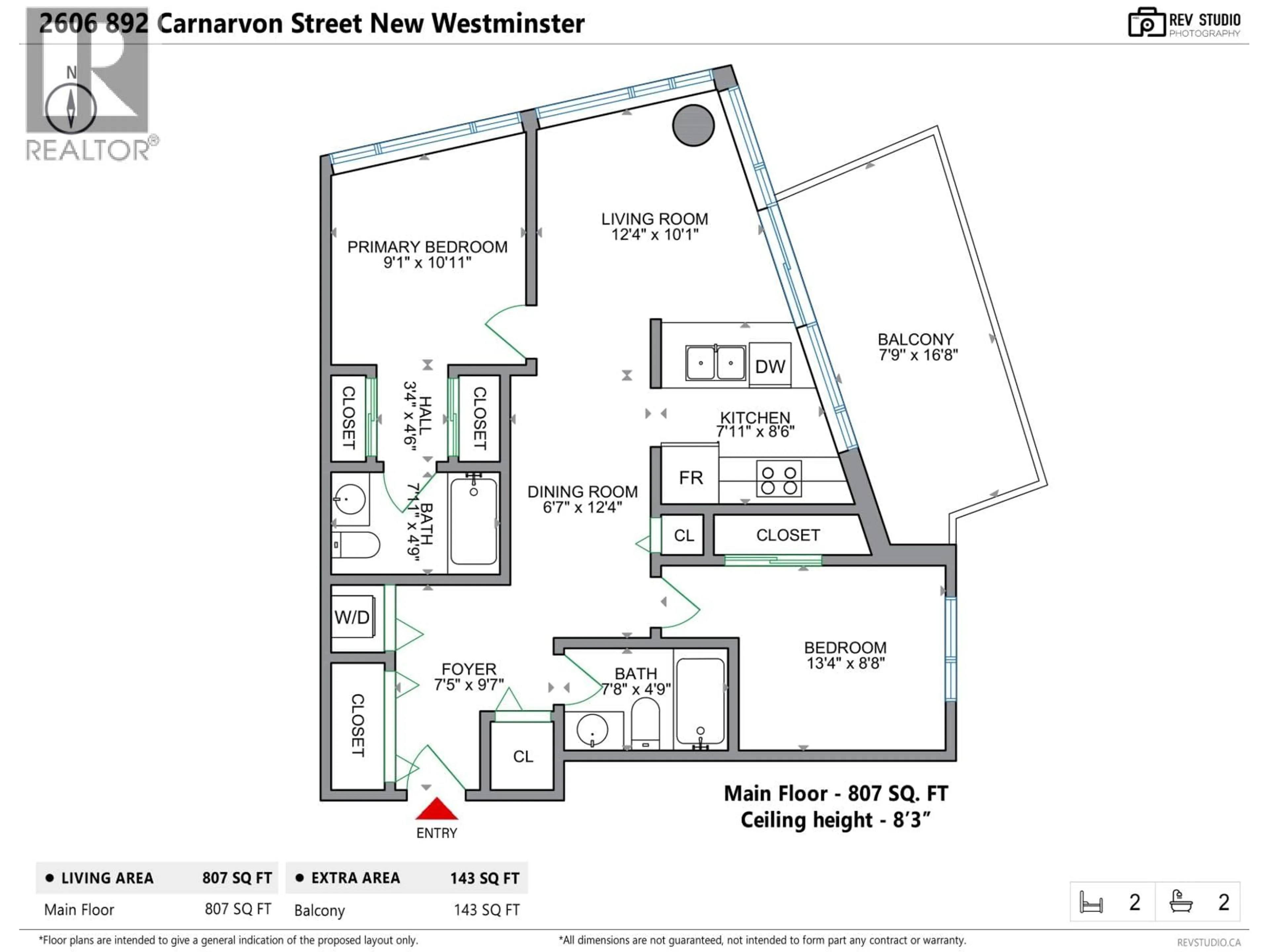 Floor plan for 2606 - 892 CARNARVON STREET, New Westminster British Columbia V3M0C5