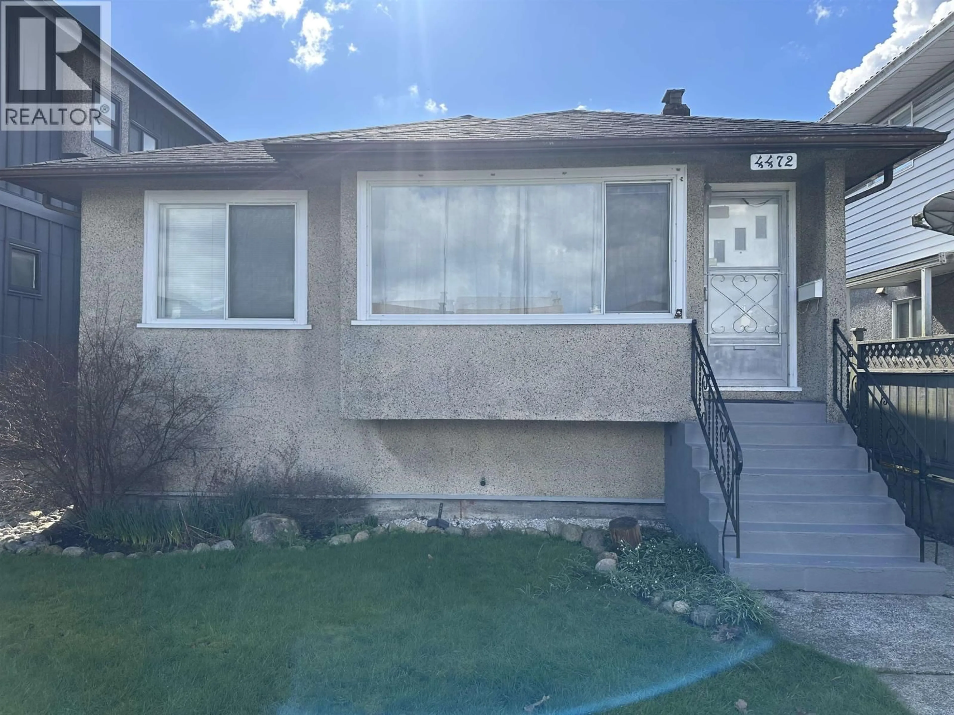 Home with vinyl exterior material, street for 4472 TRIUMPH STREET, Burnaby British Columbia V5C1Z9