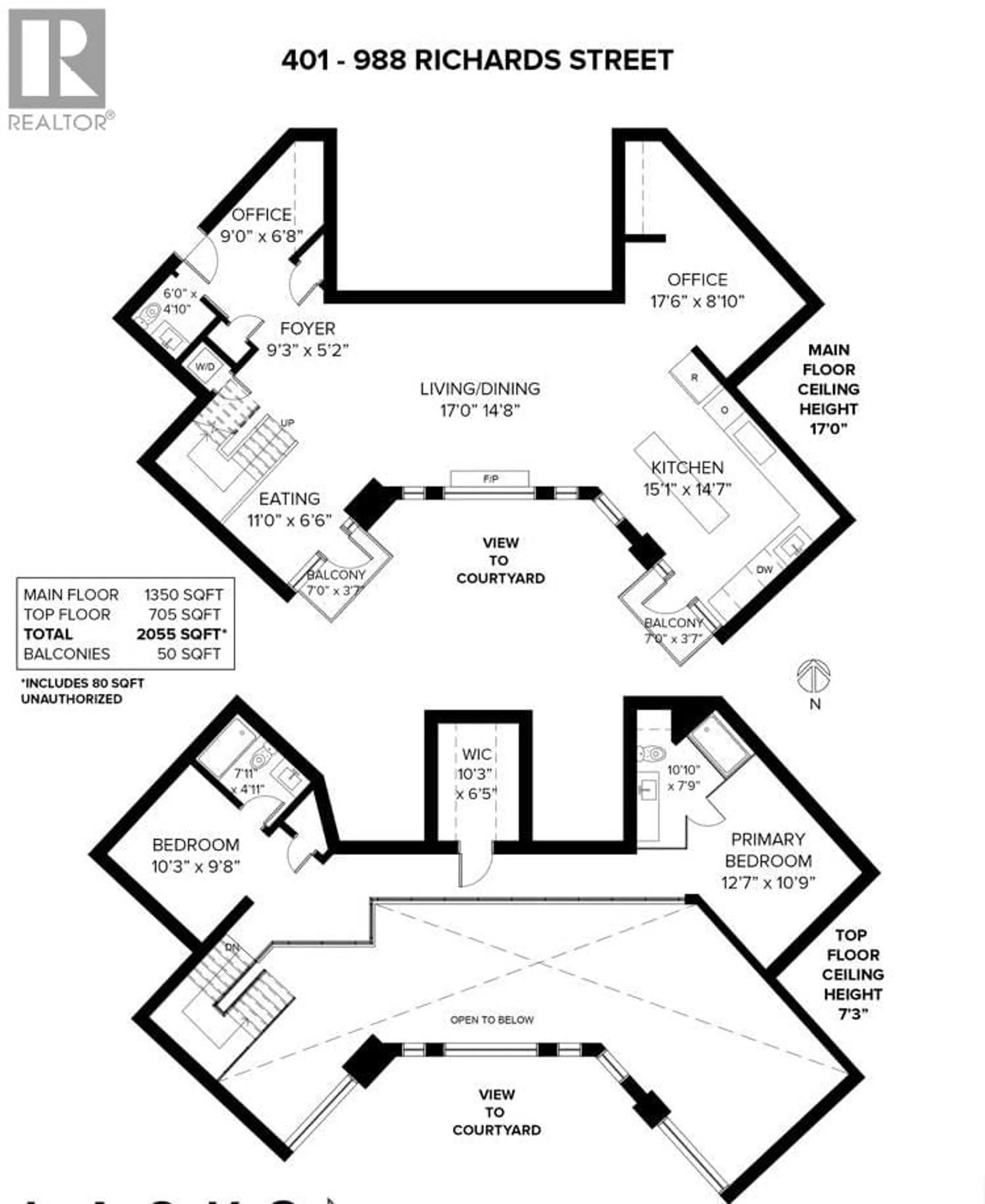 Floor plan for 401 - 988 RICHARDS STREET, Vancouver British Columbia V6B8R2
