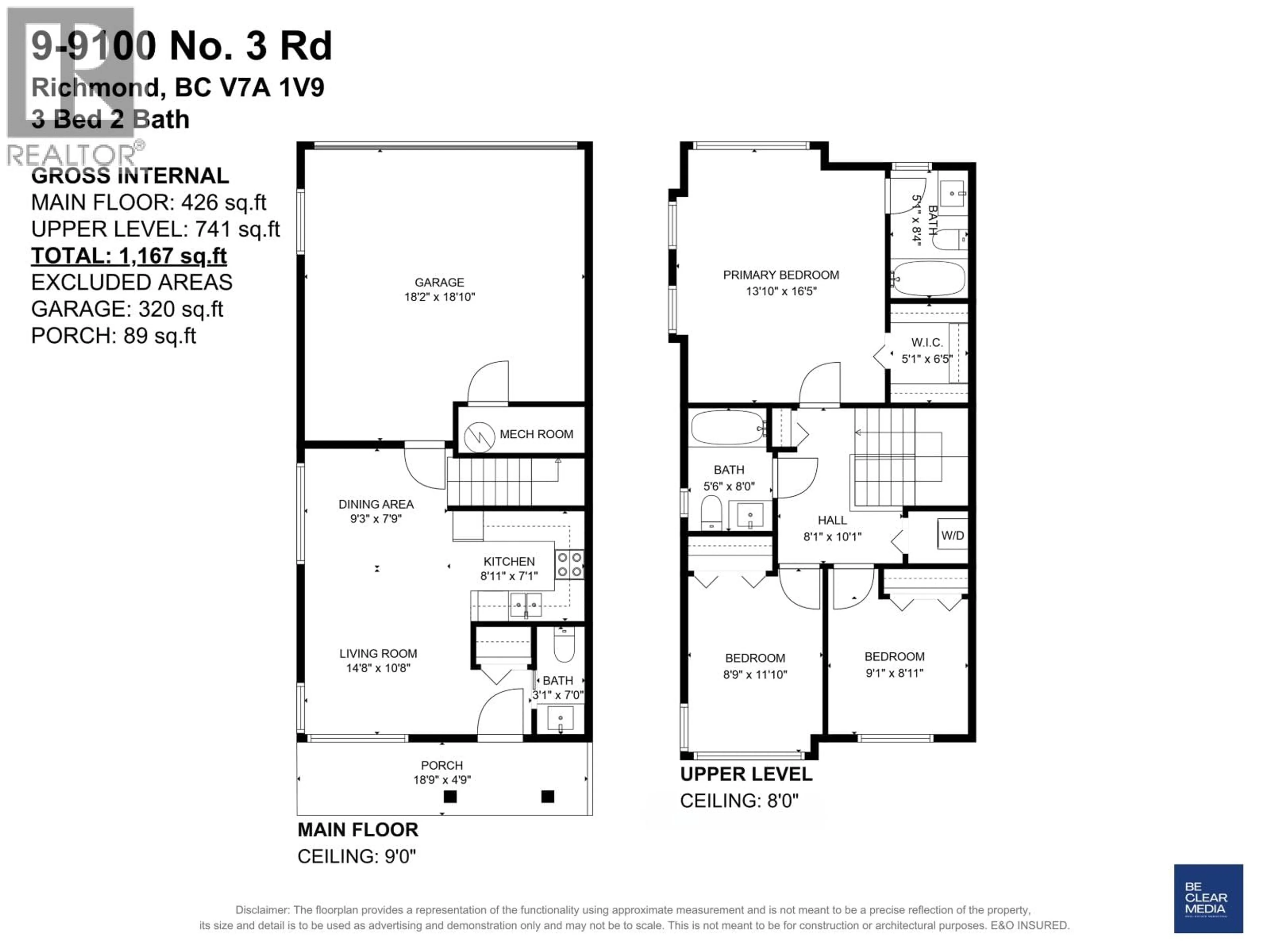 Floor plan for 9 - 9100 NO. 3 ROAD, Richmond British Columbia V7A1V9