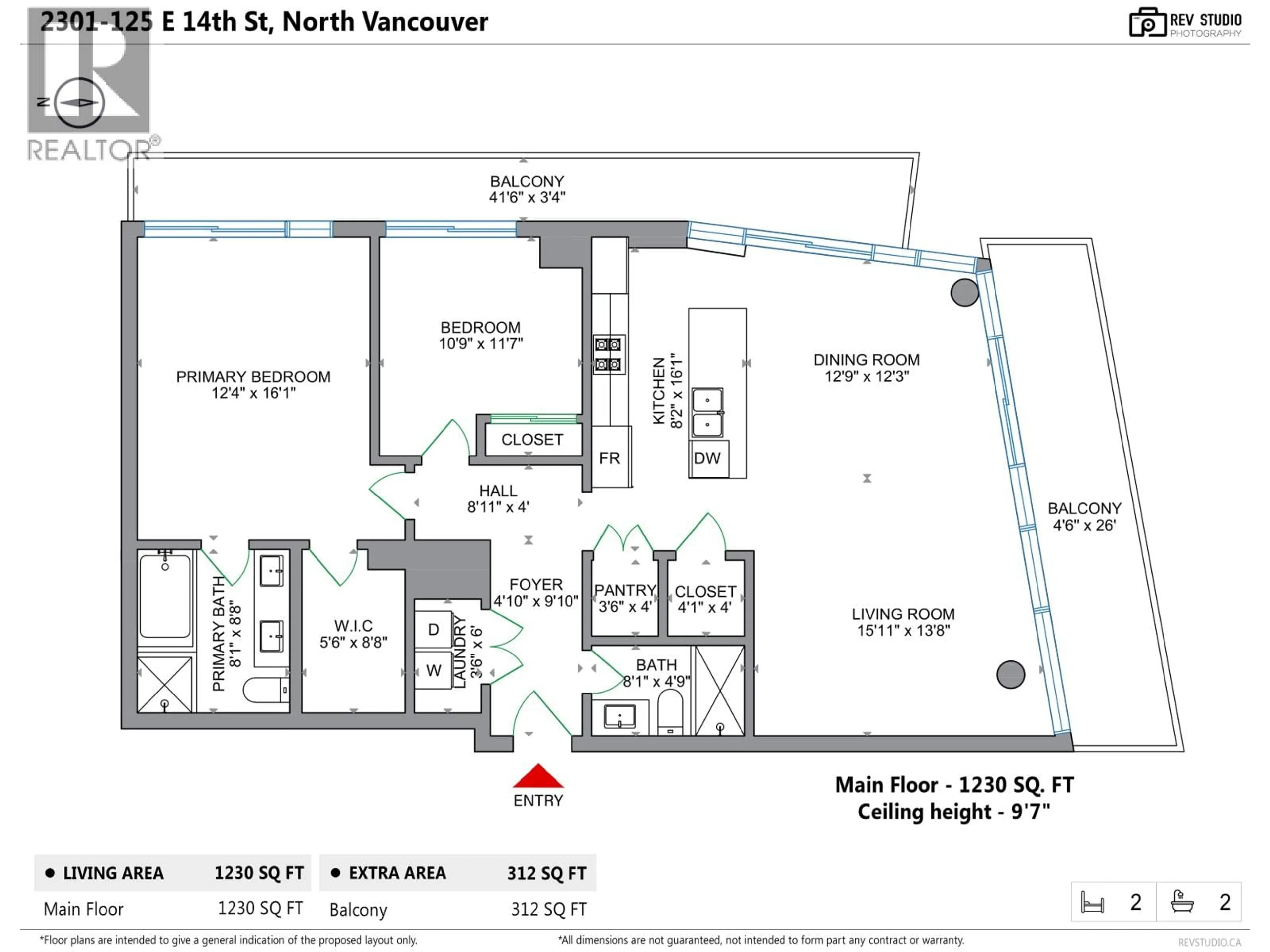 Floor plan for 2301 - 125 14TH STREET, North Vancouver British Columbia V7L0E6
