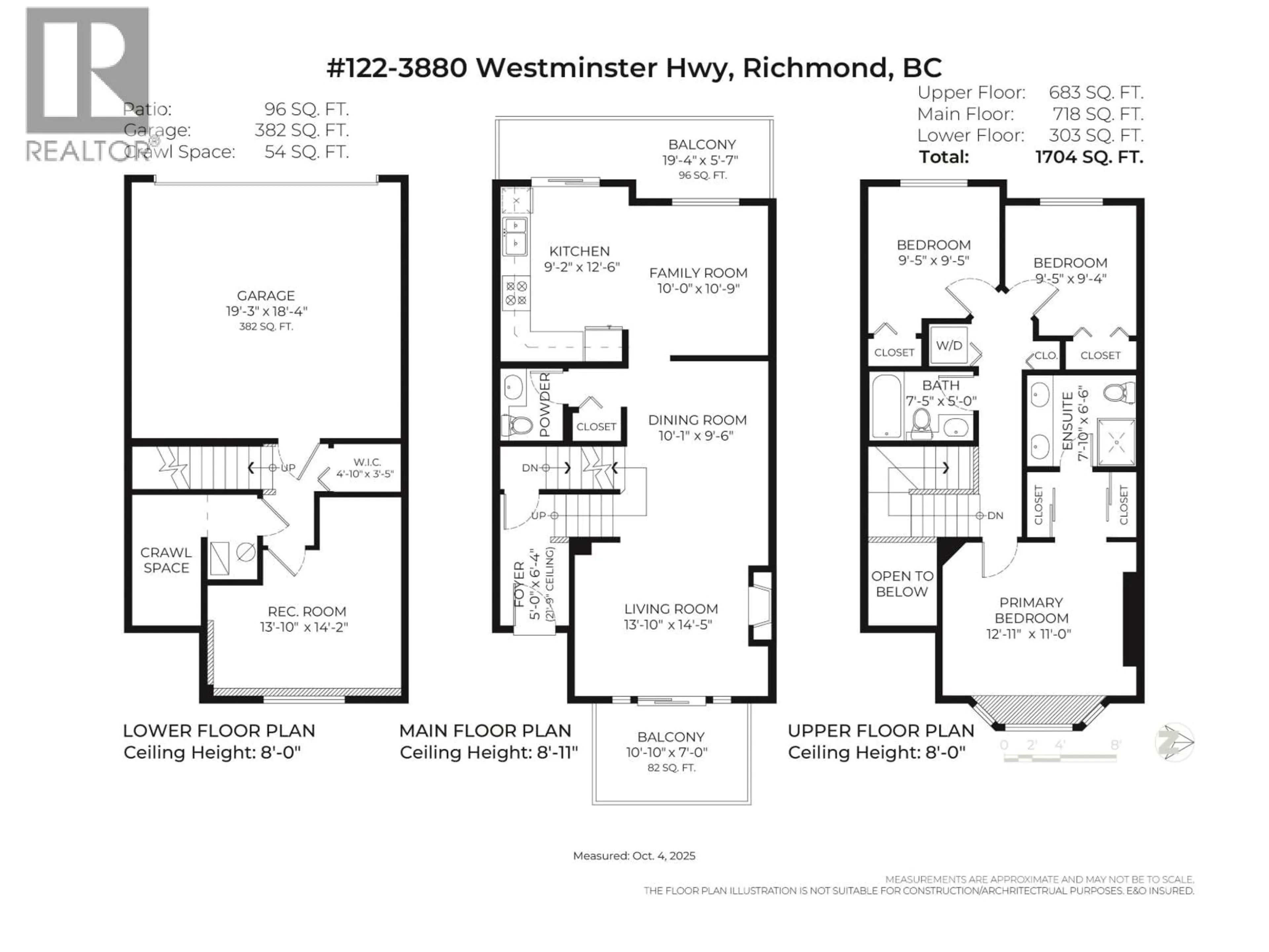 Floor plan for 122 - 3880 WESTMINSTER HIGHWAY, Richmond British Columbia V7C5S1