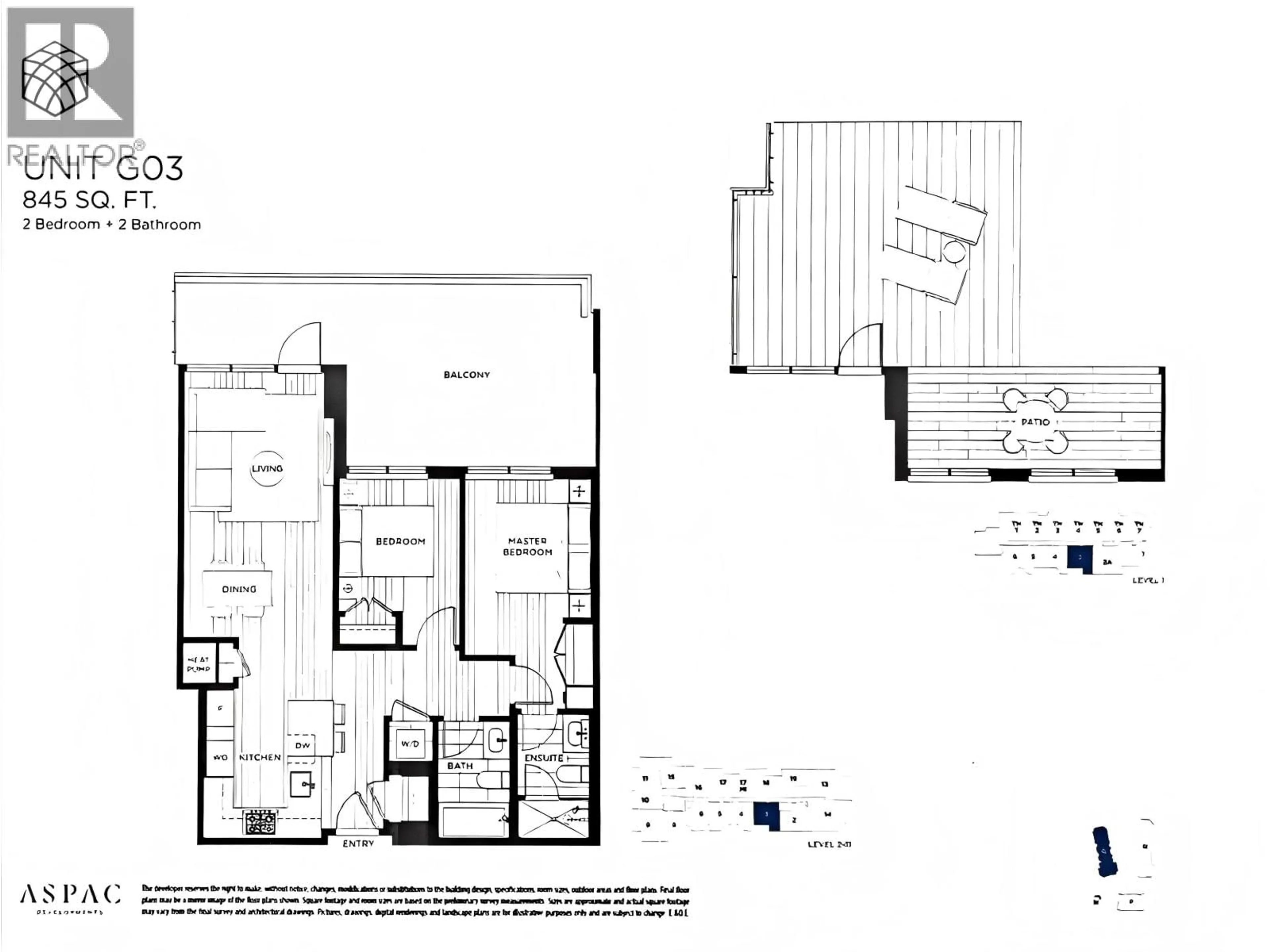 Floor plan for 1103 - 6811 PEARSON WAY, Richmond British Columbia V7C0E7