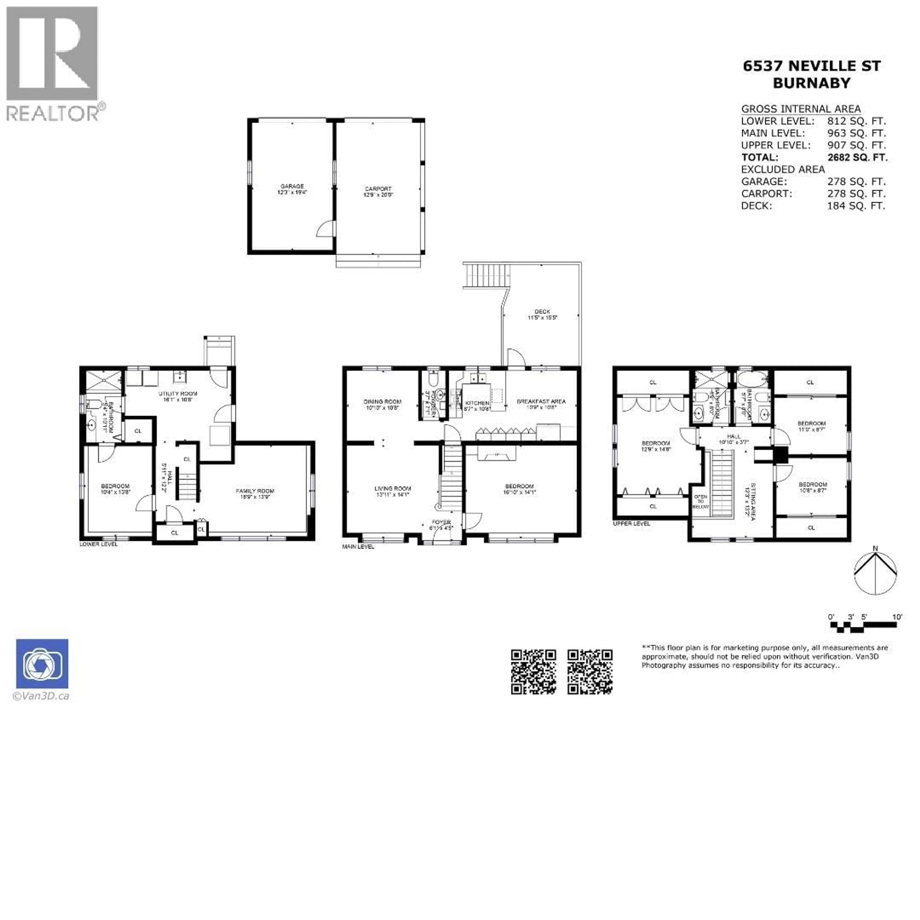 Floor plan for 6537 NEVILLE STREET, Burnaby British Columbia V5E1A5
