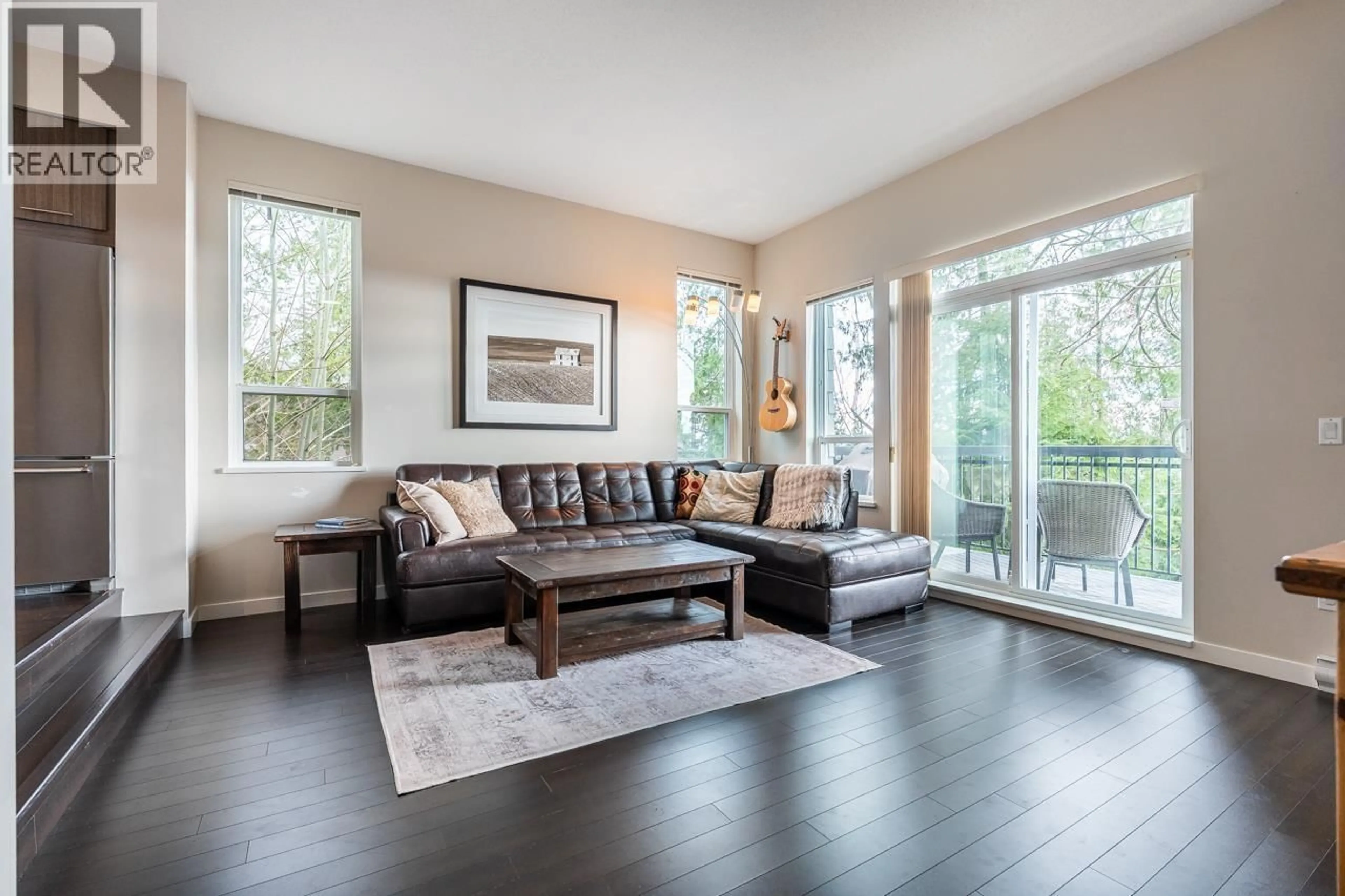 Living room with furniture, wood/laminate floor for 22 - 1305 SOBALL STREET, Coquitlam British Columbia V3E0E8