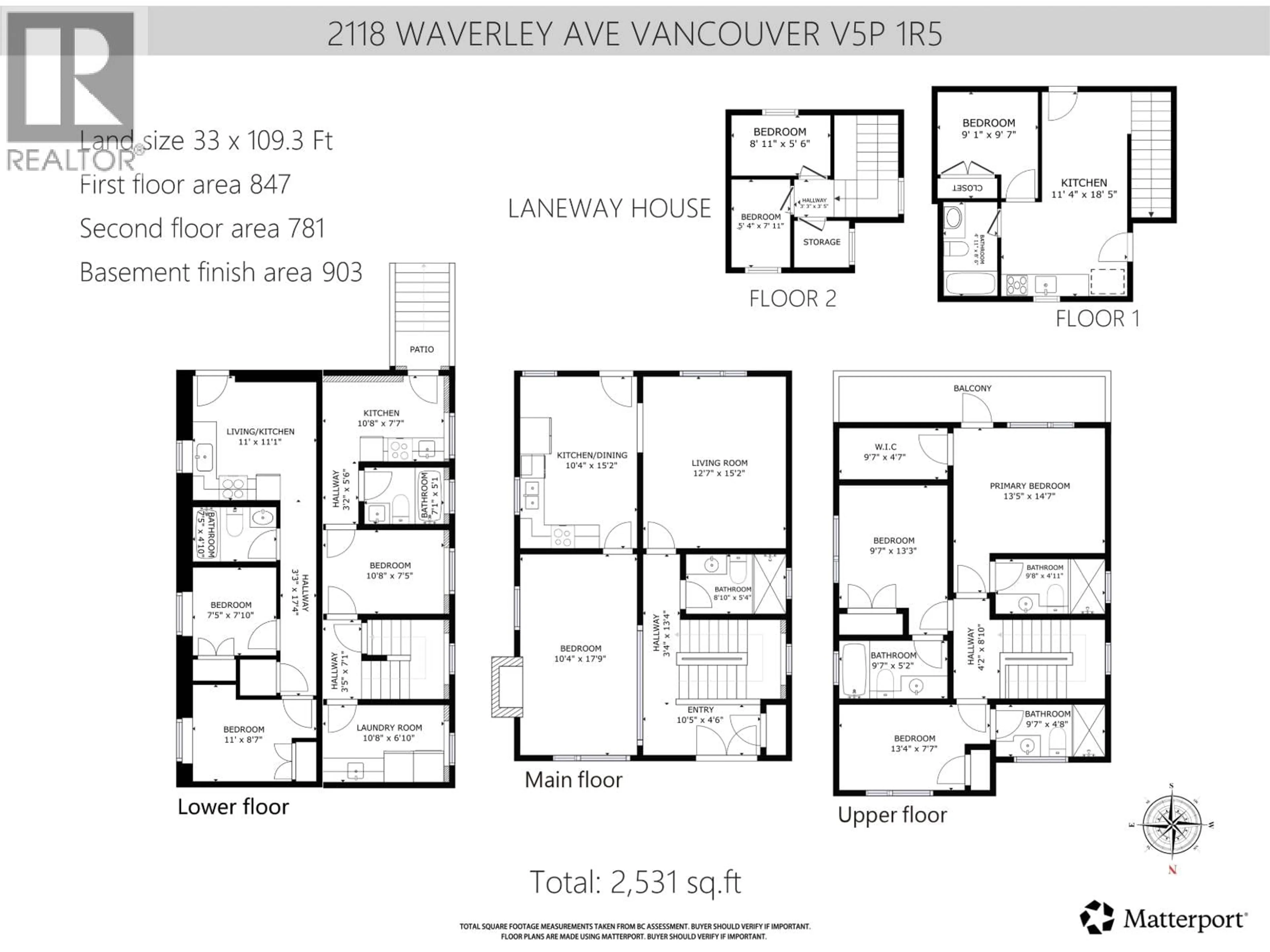 Floor plan for 2118 WAVERLEY AVENUE, Vancouver British Columbia V5P1R5