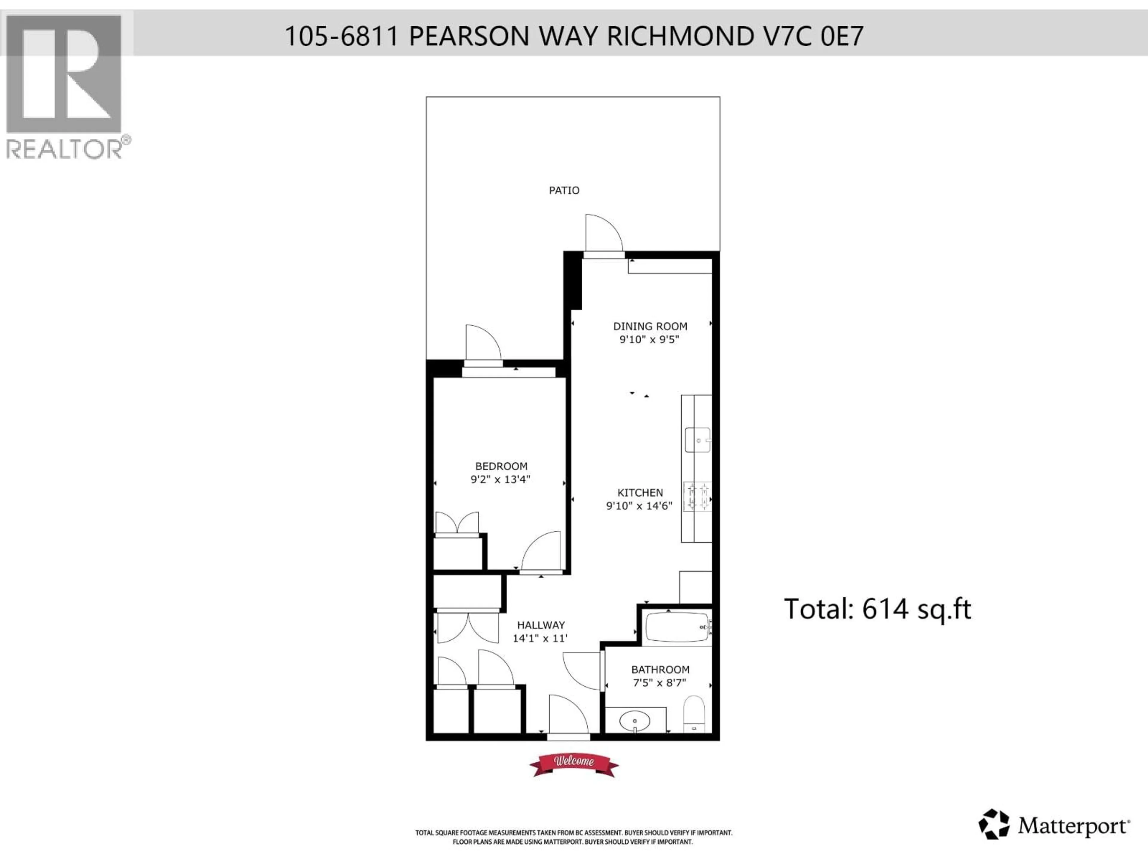 Floor plan for 105 - 6811 PEARSON WAY, Richmond British Columbia V7C0E7