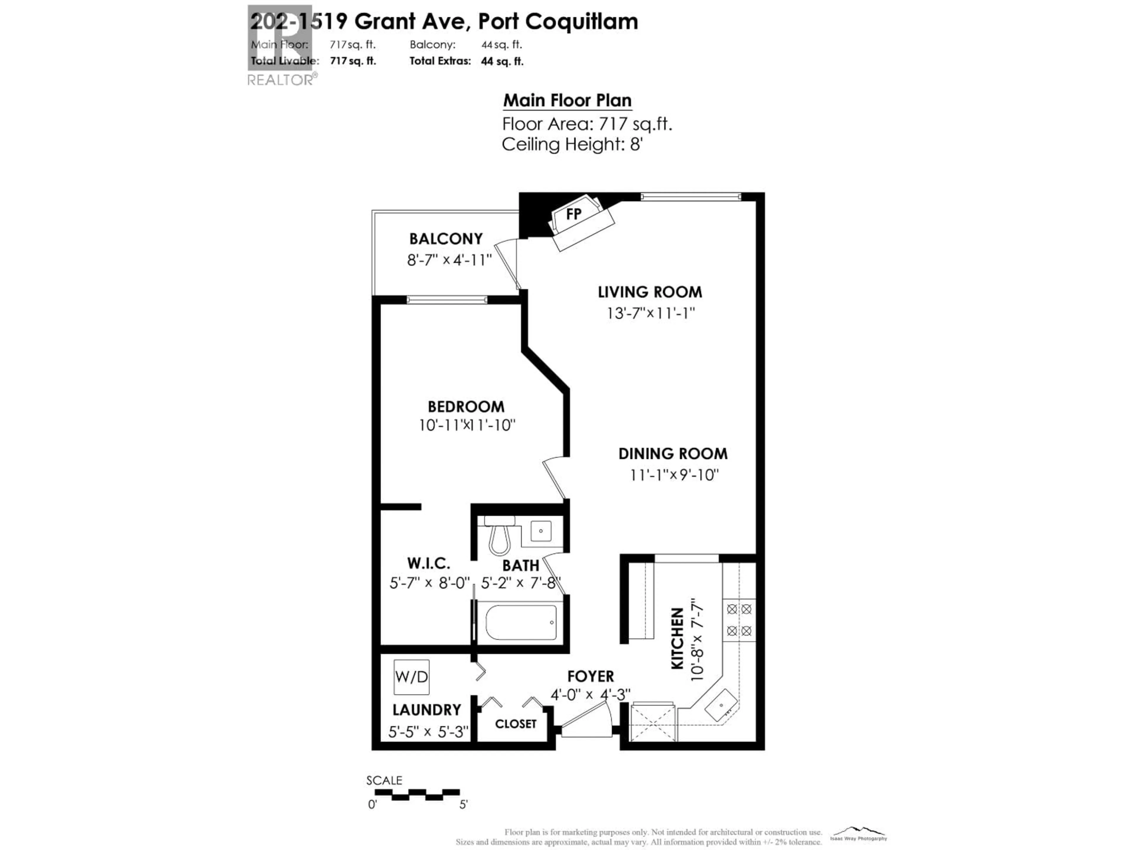 Floor plan for 202 - 1519 GRANT AVENUE, Port Coquitlam British Columbia V3B7S8
