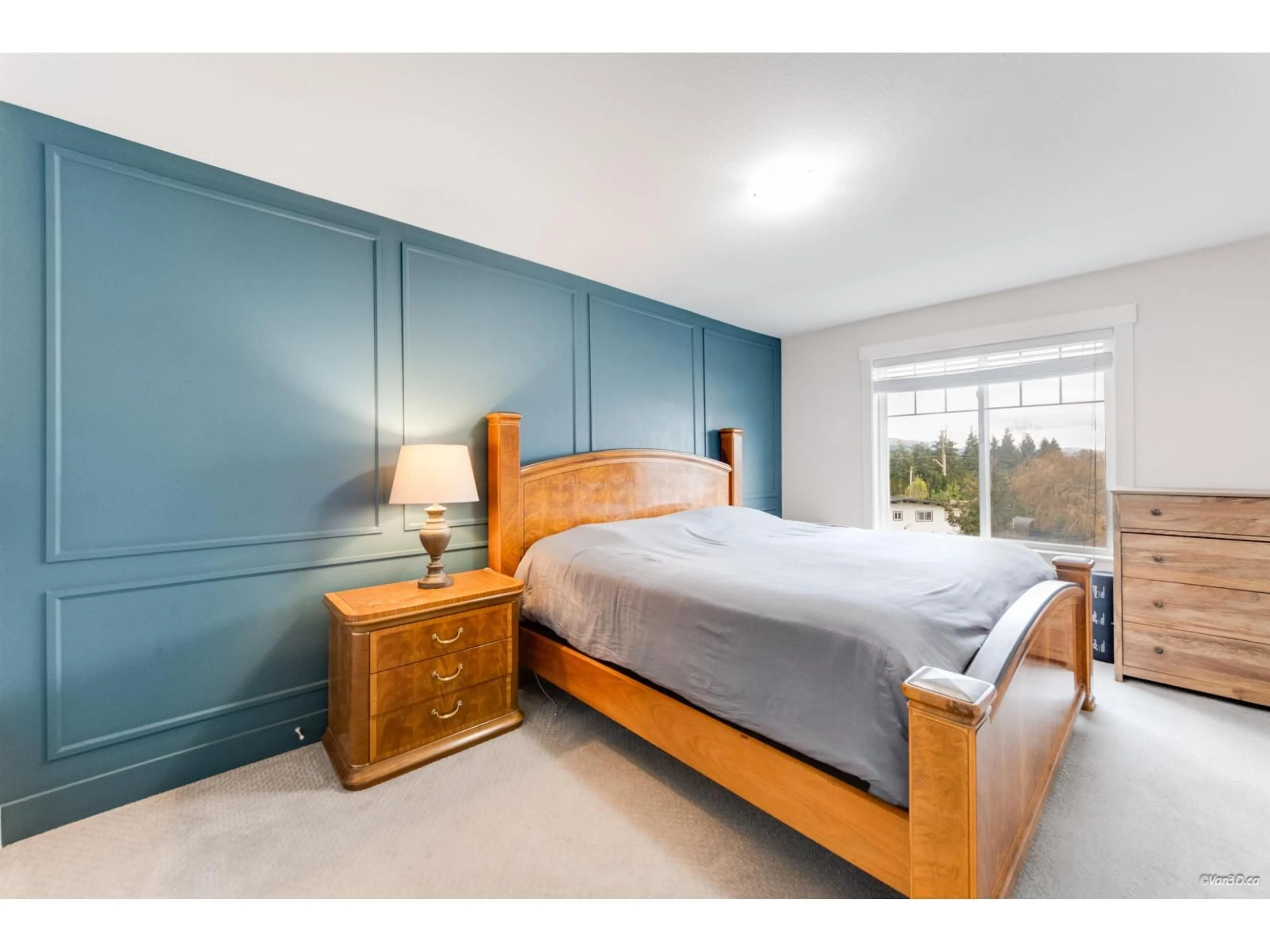 Bedroom with bed, wood/laminate floor for 28 - 8033 166B STREET, Surrey British Columbia V4N0G7