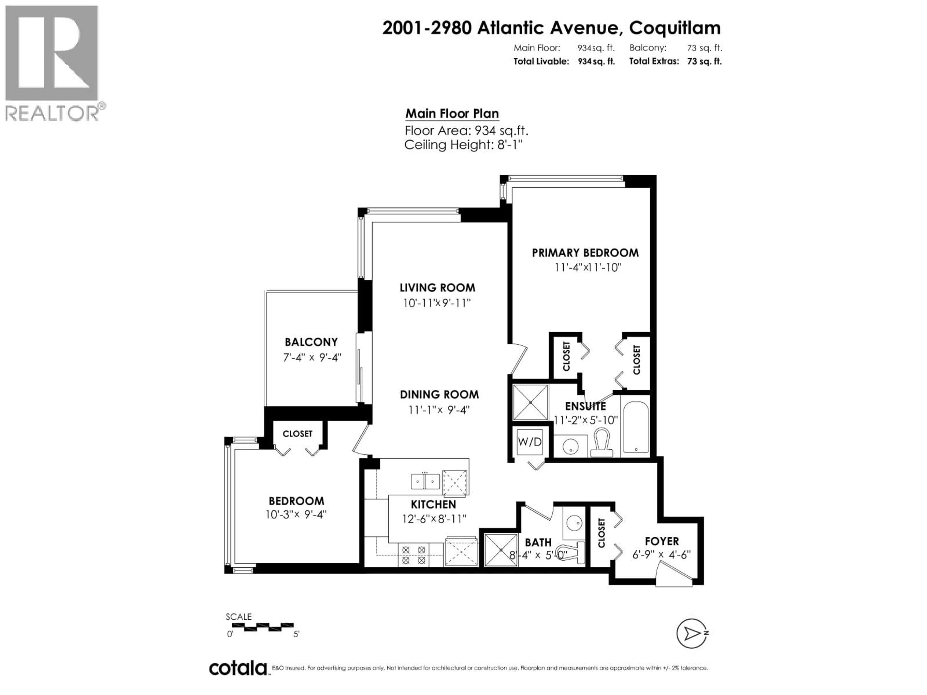 Floor plan for 2001 - 2980 ATLANTIC AVENUE, Coquitlam British Columbia V3B0G2