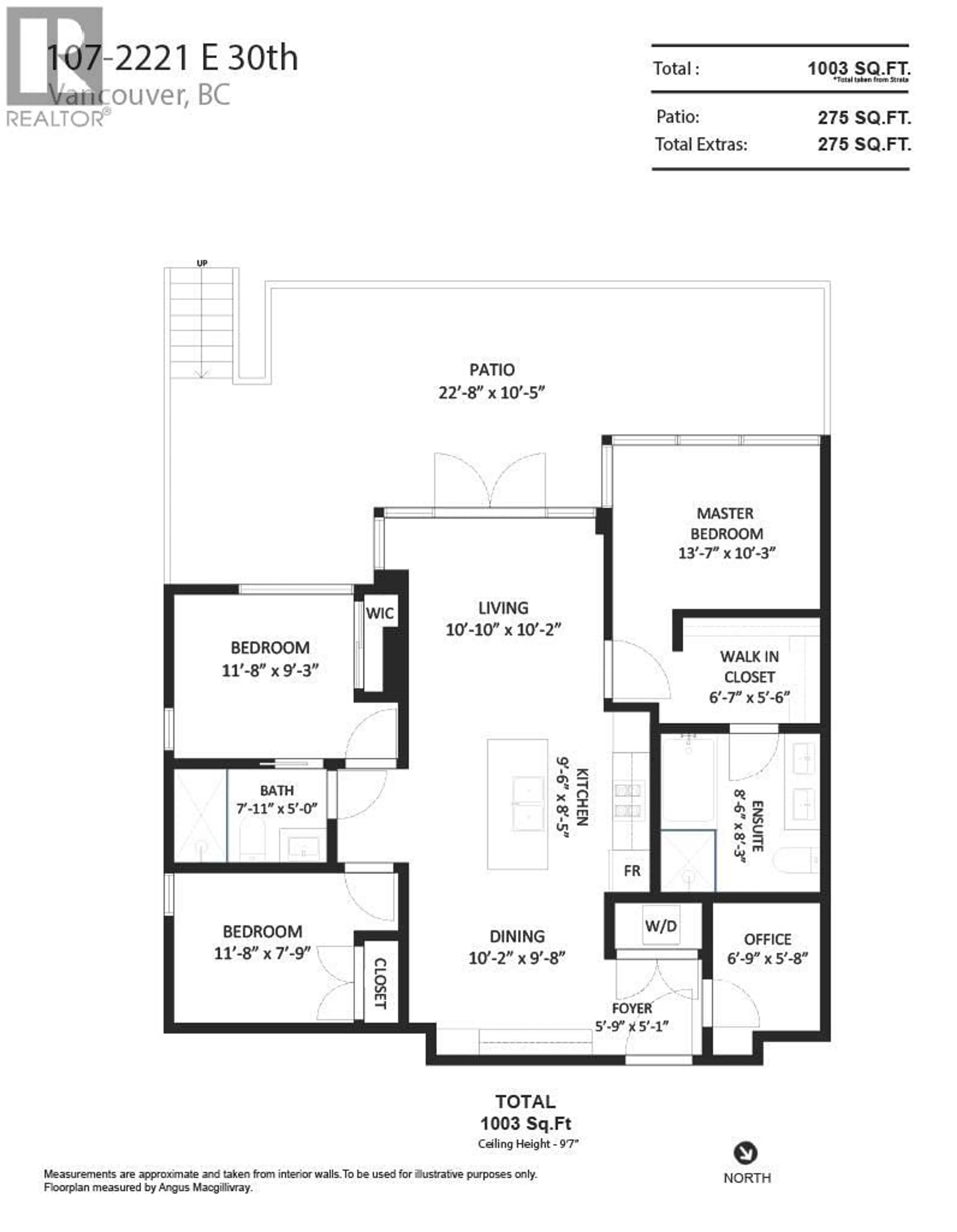 Floor plan for 107 - 2221 30TH AVENUE, Vancouver British Columbia V5N0G6