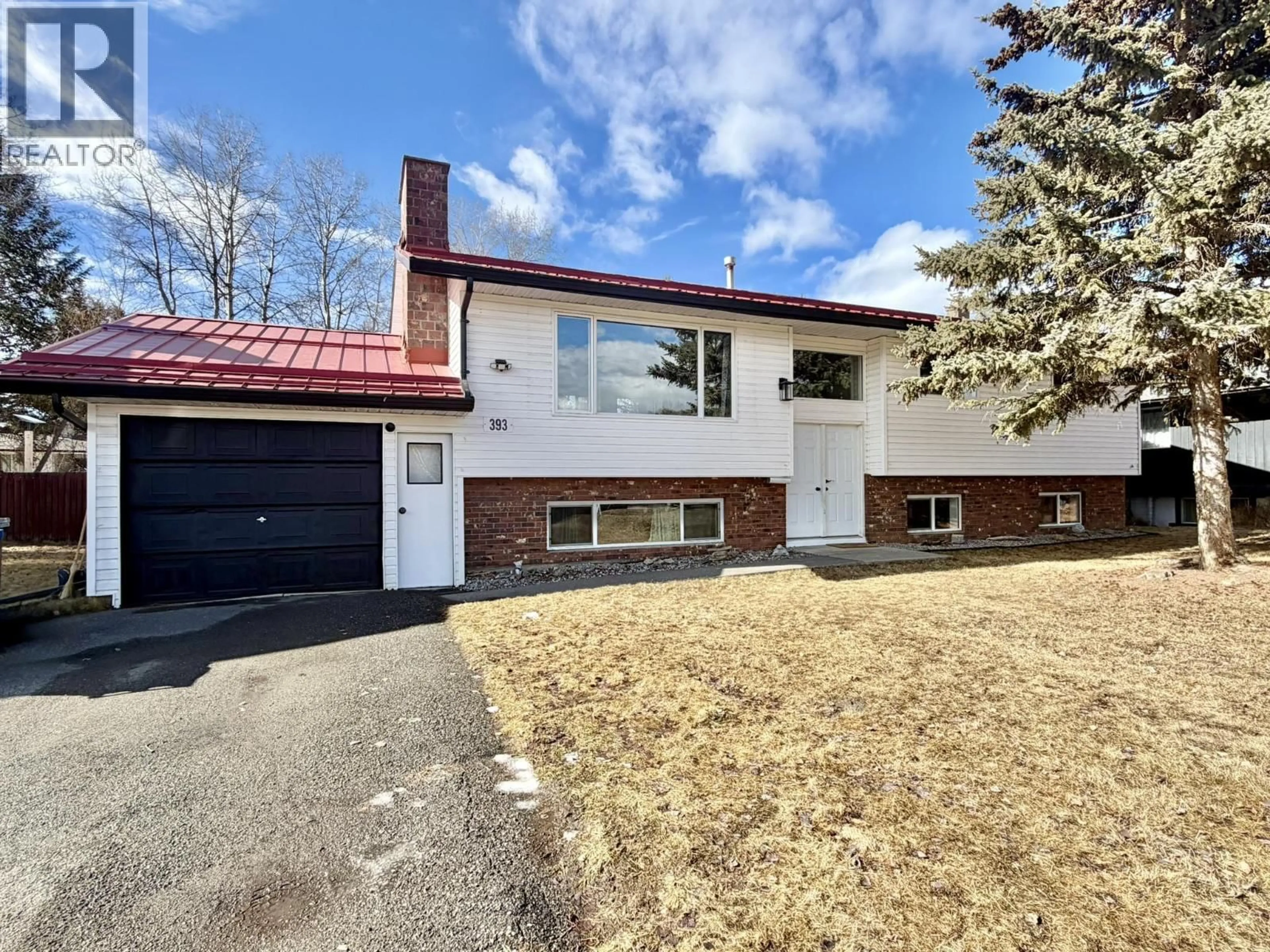 Home with brick exterior material, street for 393 BIRCH PLACE, 100 Mile House British Columbia V0K2E0