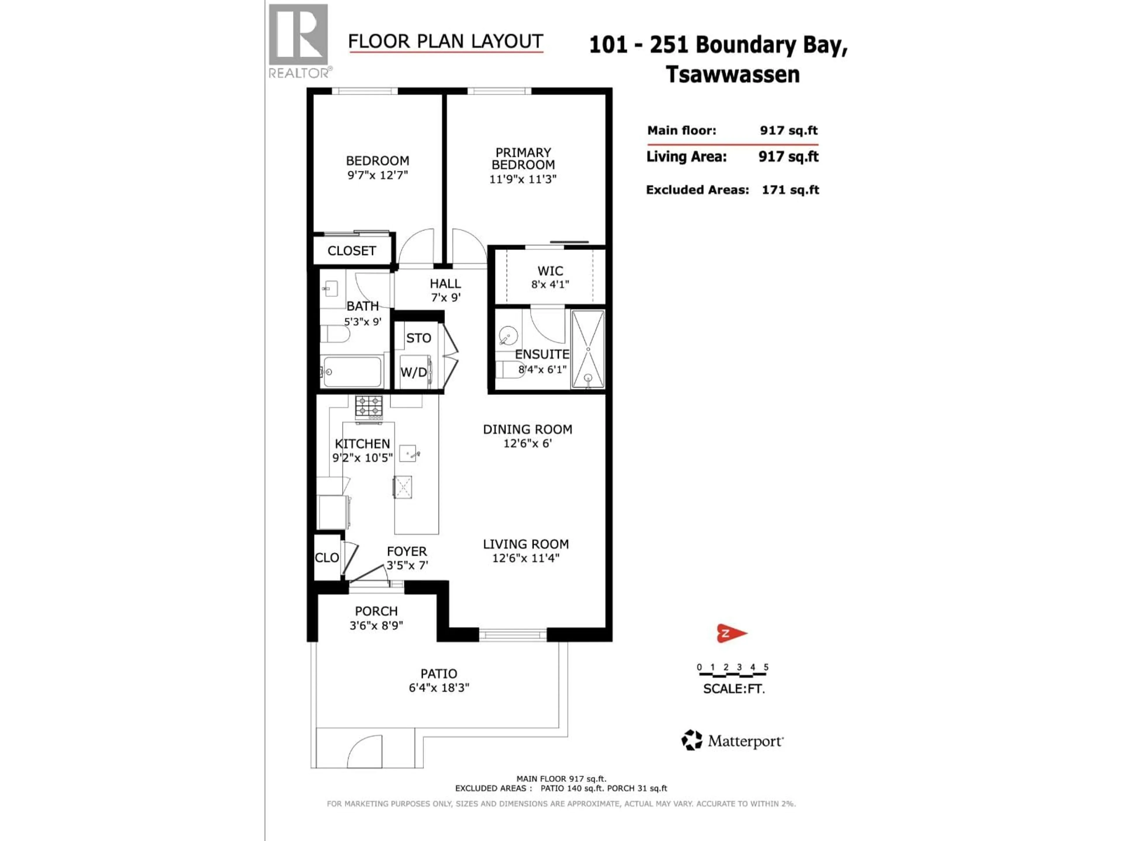 Floor plan for 101 - 251 BOUDARY BAY ROAD ROAD, Tsawwassen British Columbia V4L0B6