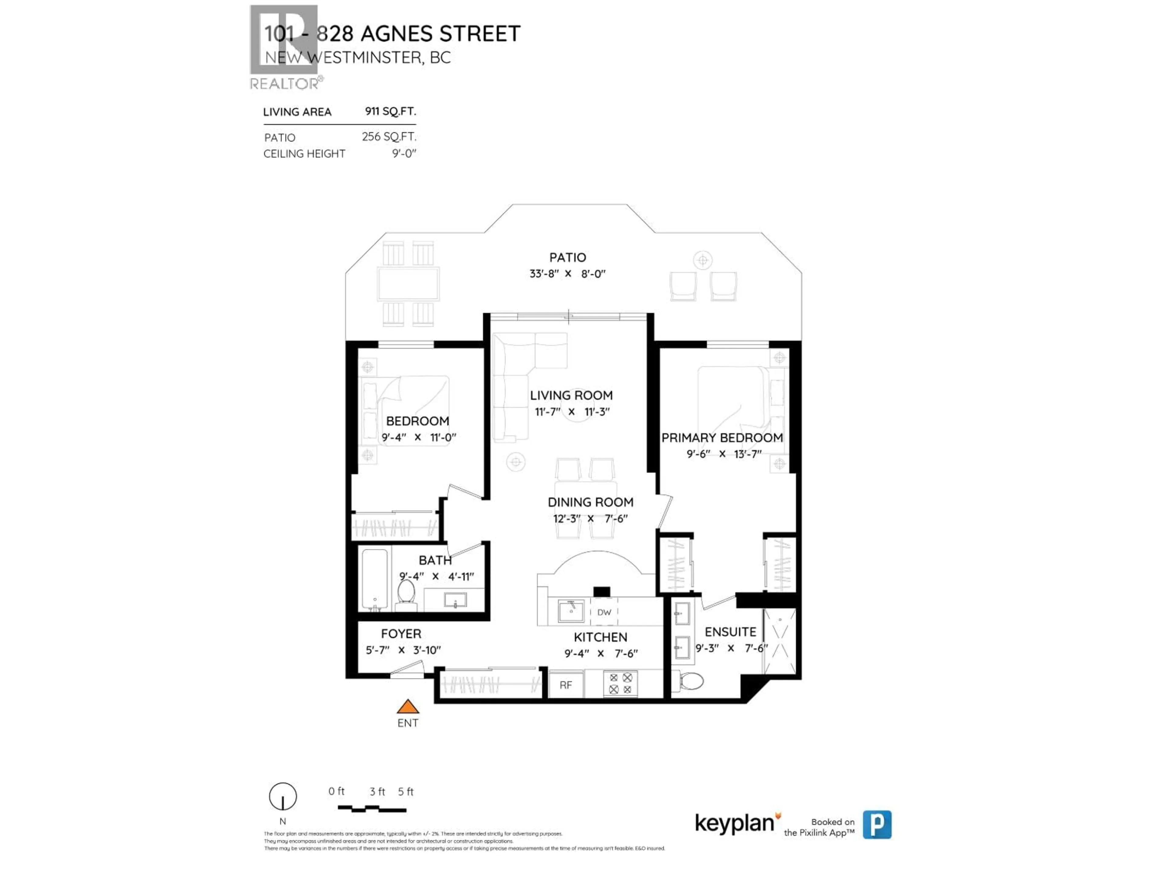 Floor plan for 101 - 828 AGNES STREET, New Westminster British Columbia V3M6R4