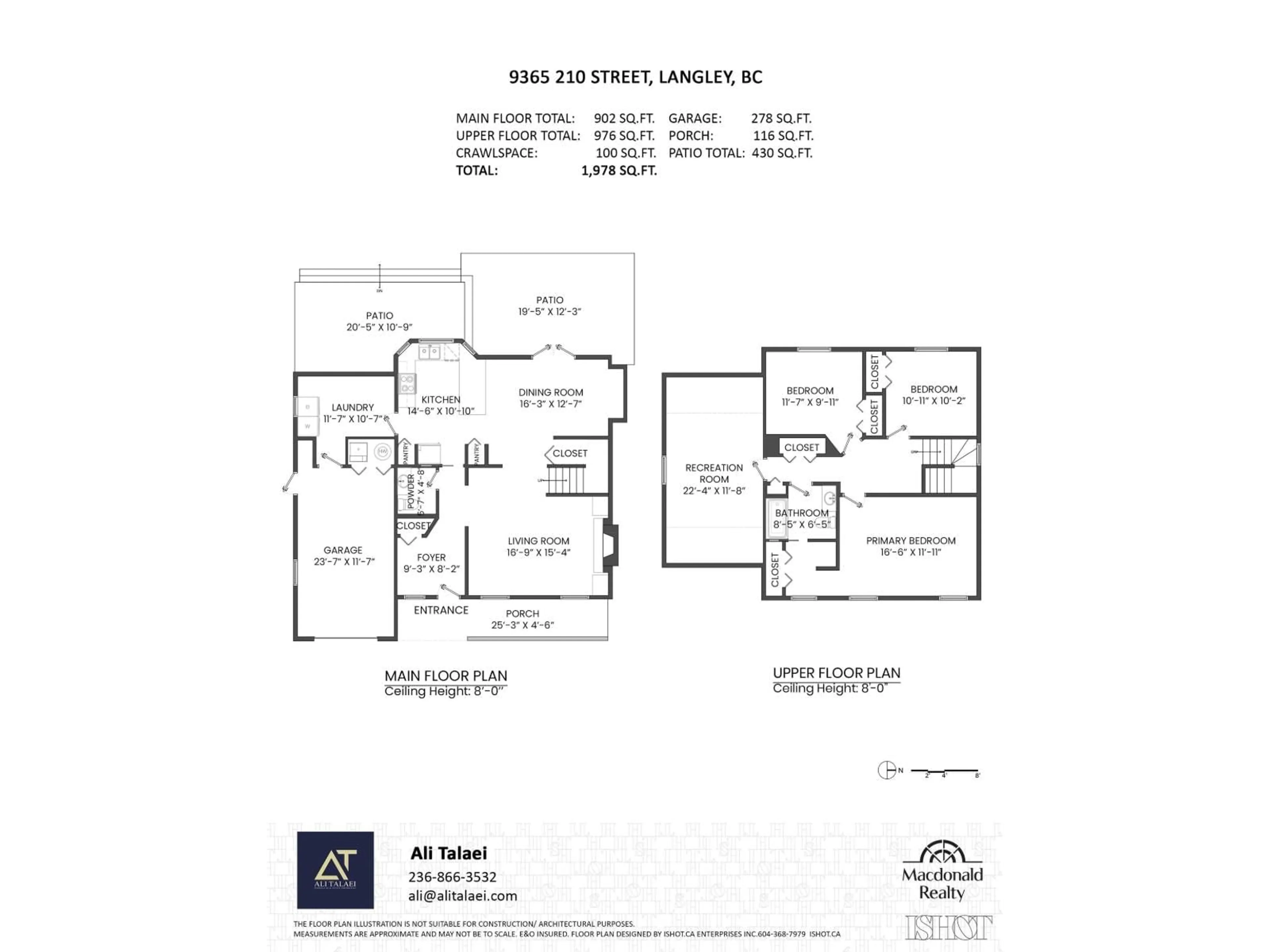 Floor plan for 9365 210 STREET, Langley British Columbia V1M1W2