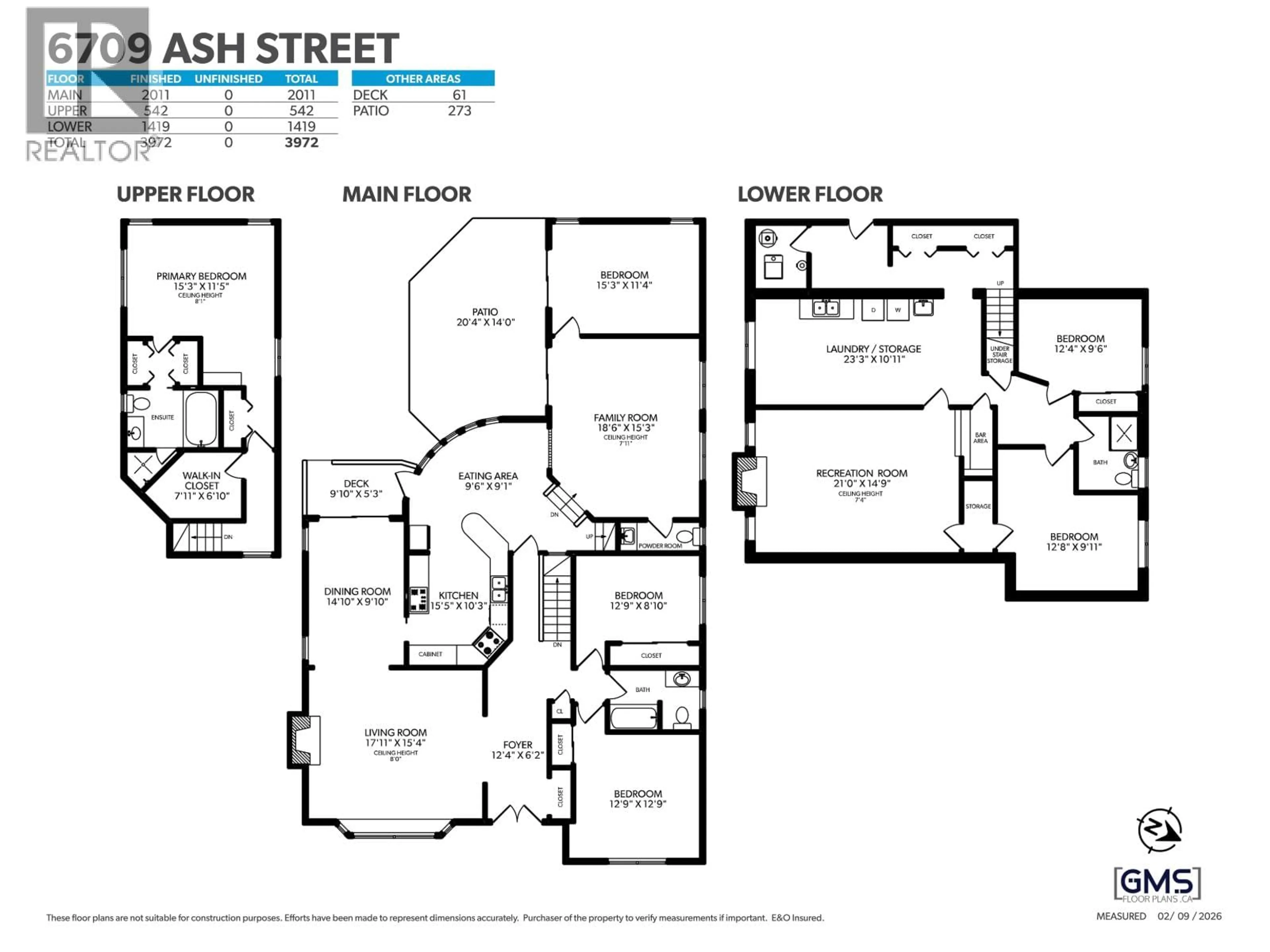 Floor plan for 6709 ASH STREET, Vancouver British Columbia V6P3K3