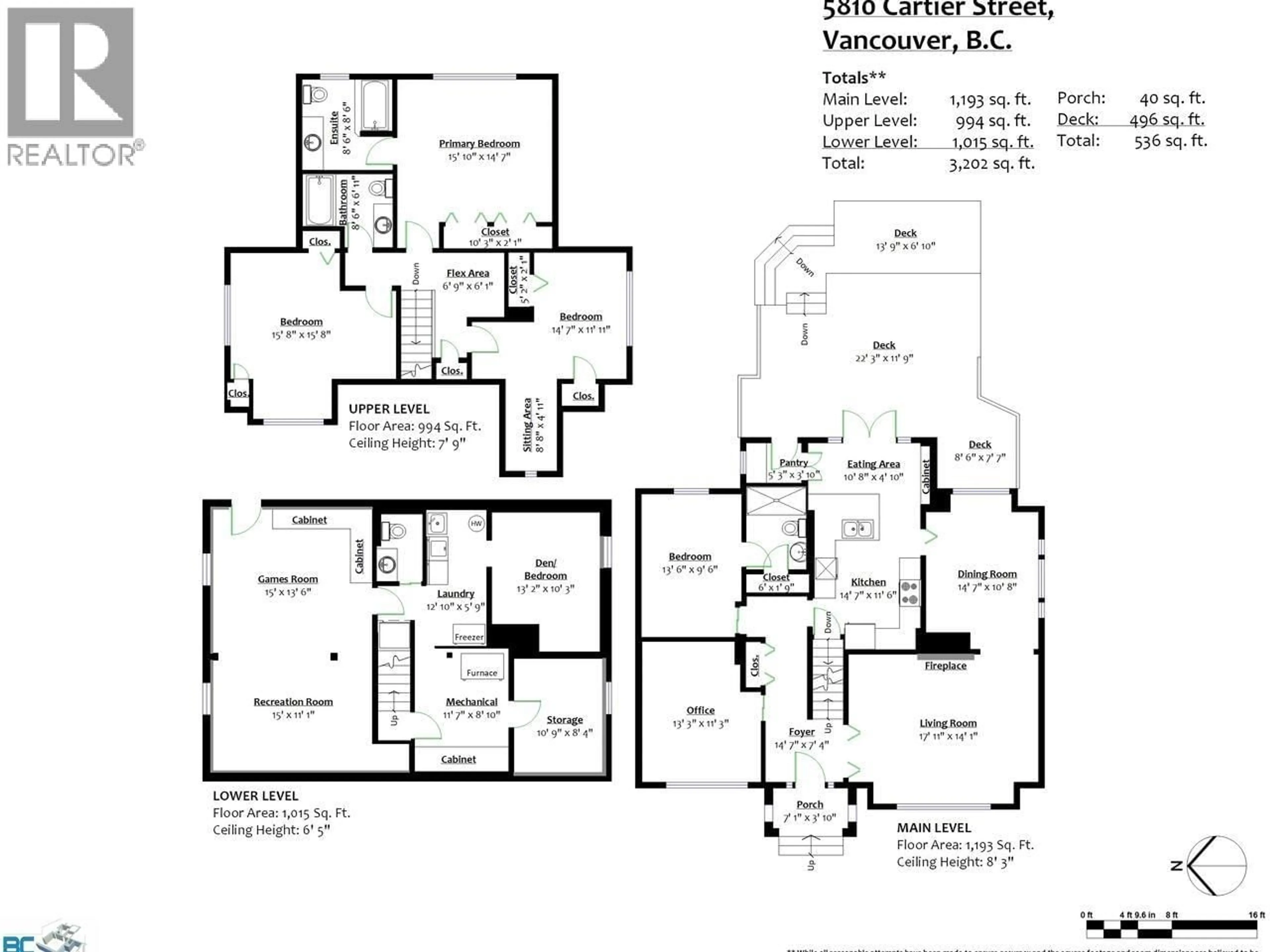 Floor plan for 5810 CARTIER STREET, Vancouver British Columbia V6M3A7