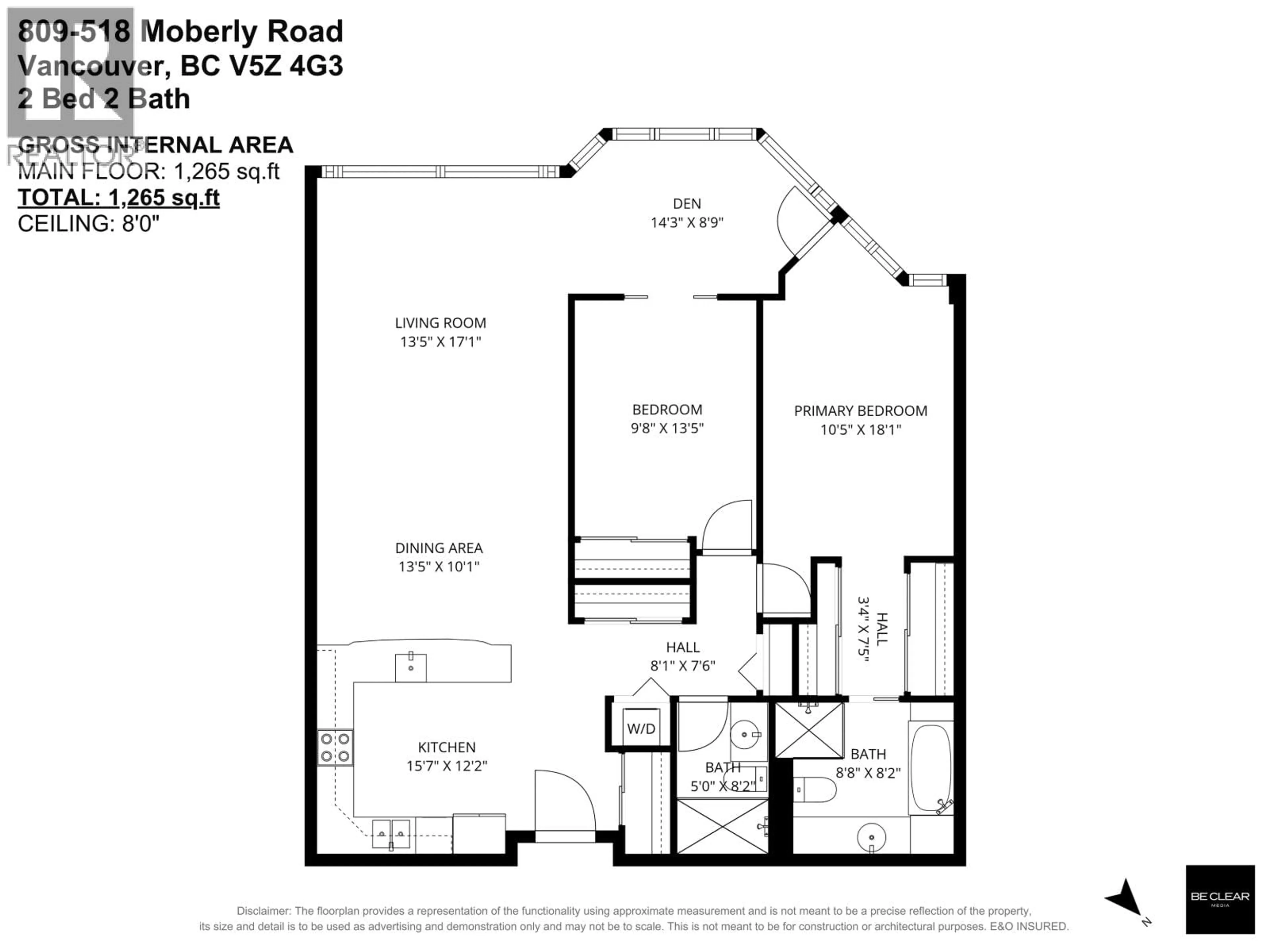 Floor plan for 809 - 518 MOBERLY ROAD, Vancouver British Columbia V5Z4G3